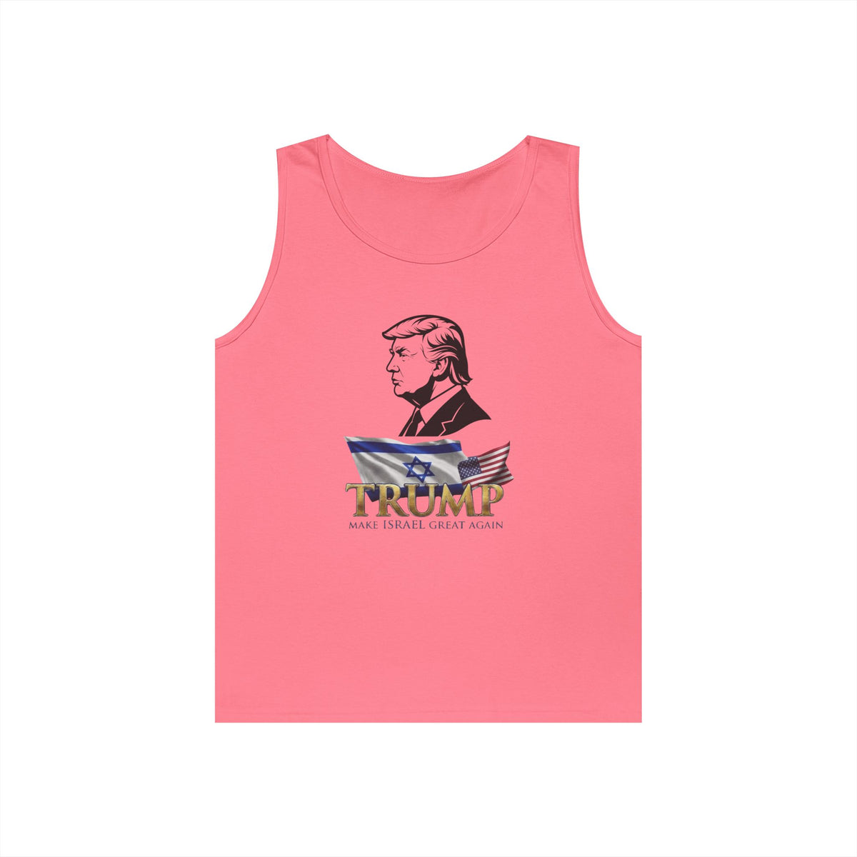 Color: Safety Pink | Make Israel Great Again Tank Top
