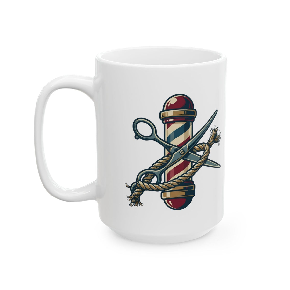 "Good Book Series Delilah's Barber Shop" White Ceramic Mug — Graphic