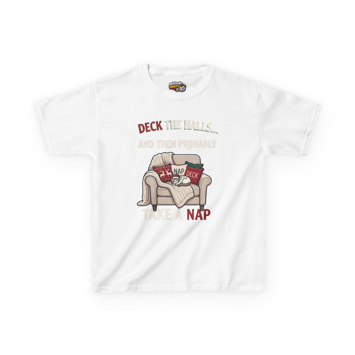 "Deck The Halls And Take A Nap" Kids Tee