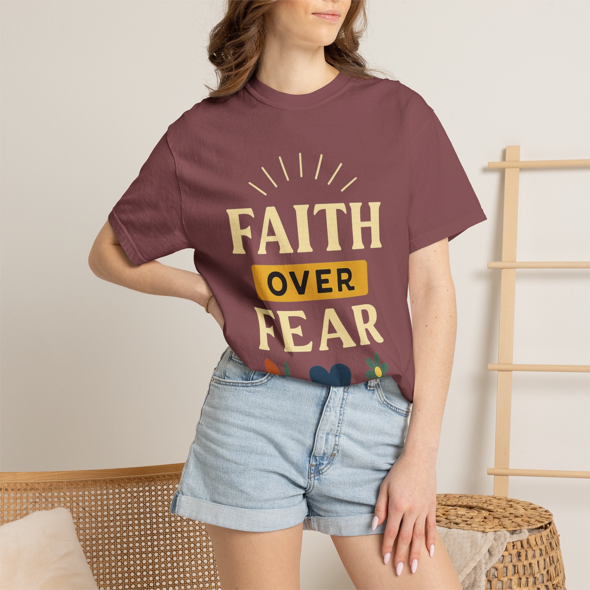 “Faith Over Fear” Unisex Garment-Dyed T-shirt