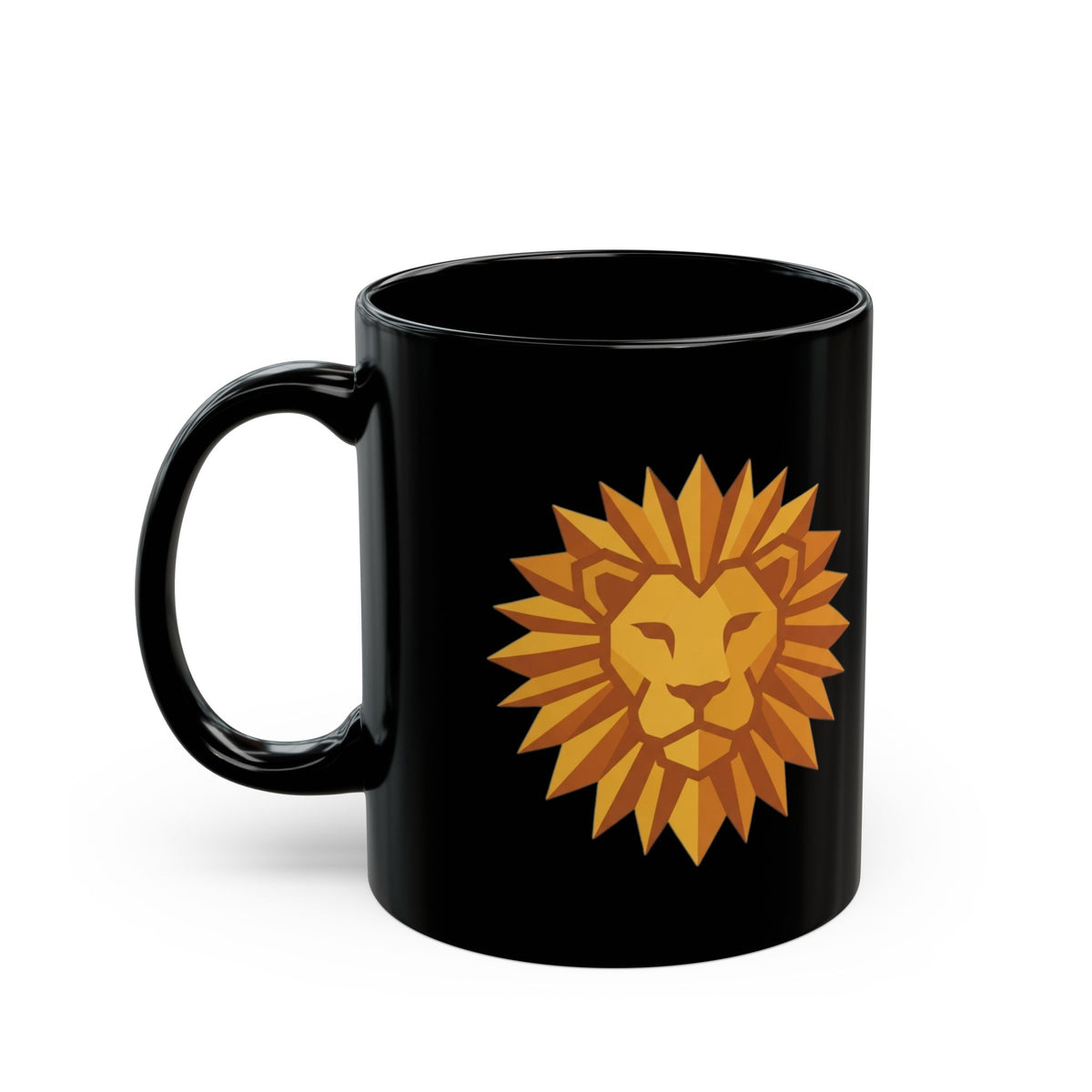 "Leo The Solar Lion" Black Ceramic Mug — Graphic