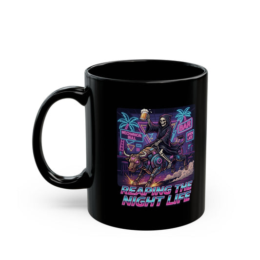 "Reaping the Night Life" Black Ceramic Mug