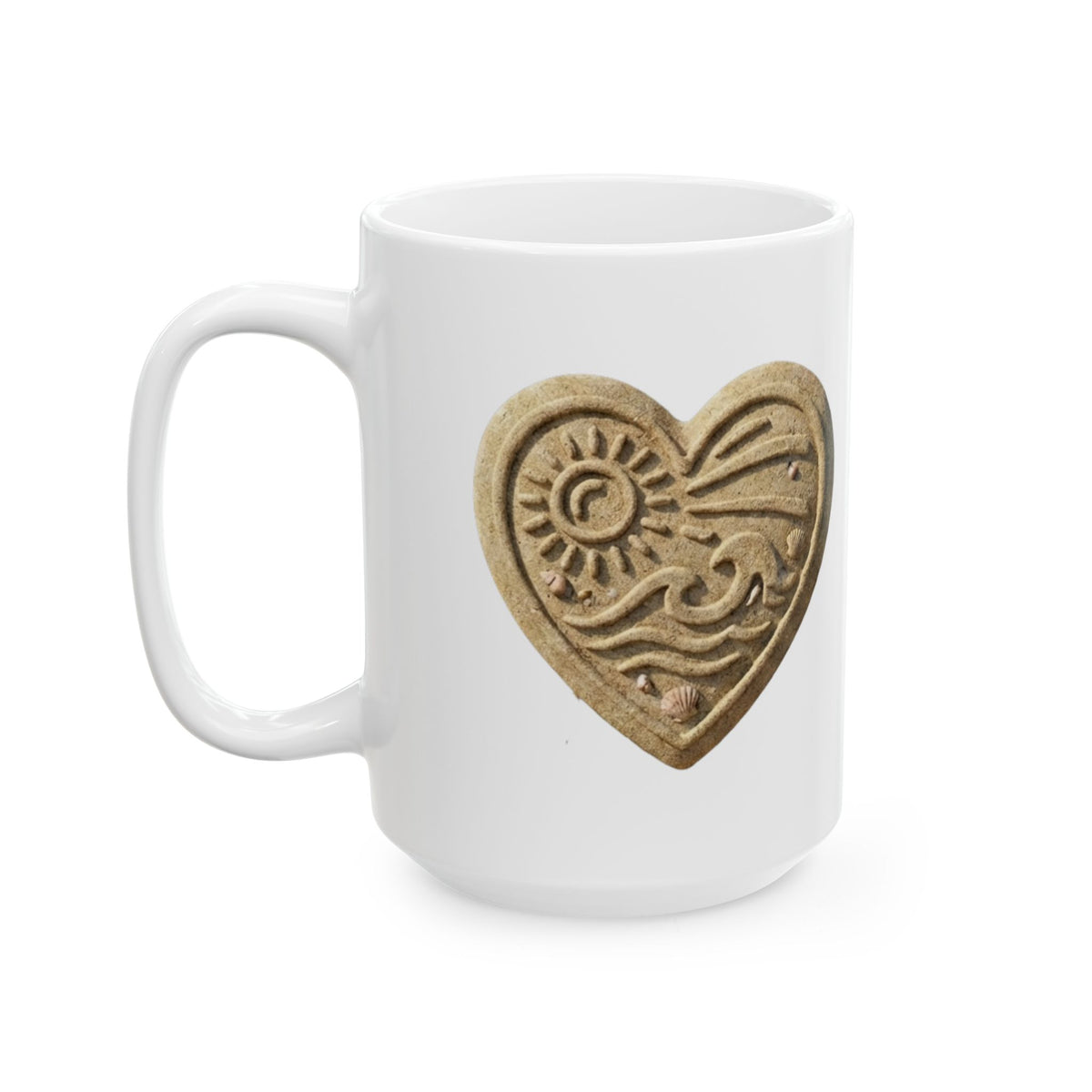 "I Luv The Beach" White Ceramic Mug — Graphic