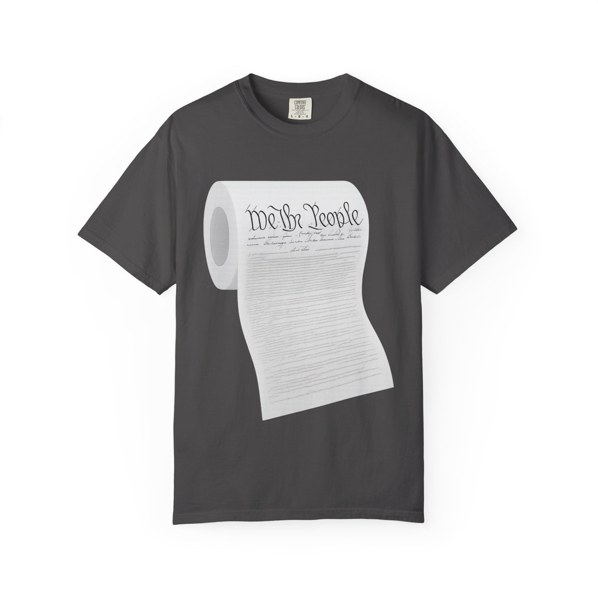 Color: Graphite | Toilet Paper Constitution  Unisex Garment-Dyed T-shirt