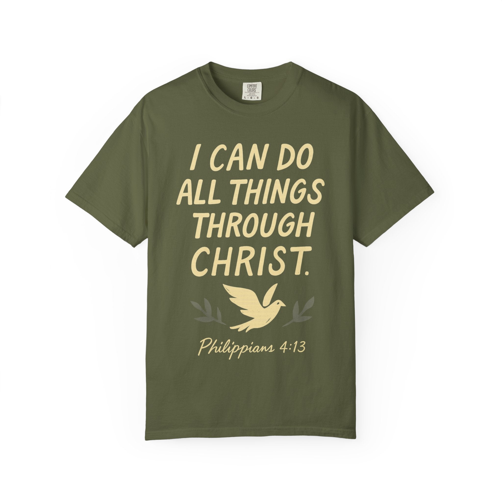 “I Can Do All Things Through Christ – Philippians 4:13” Unisex Garment-Dyed T-shirt