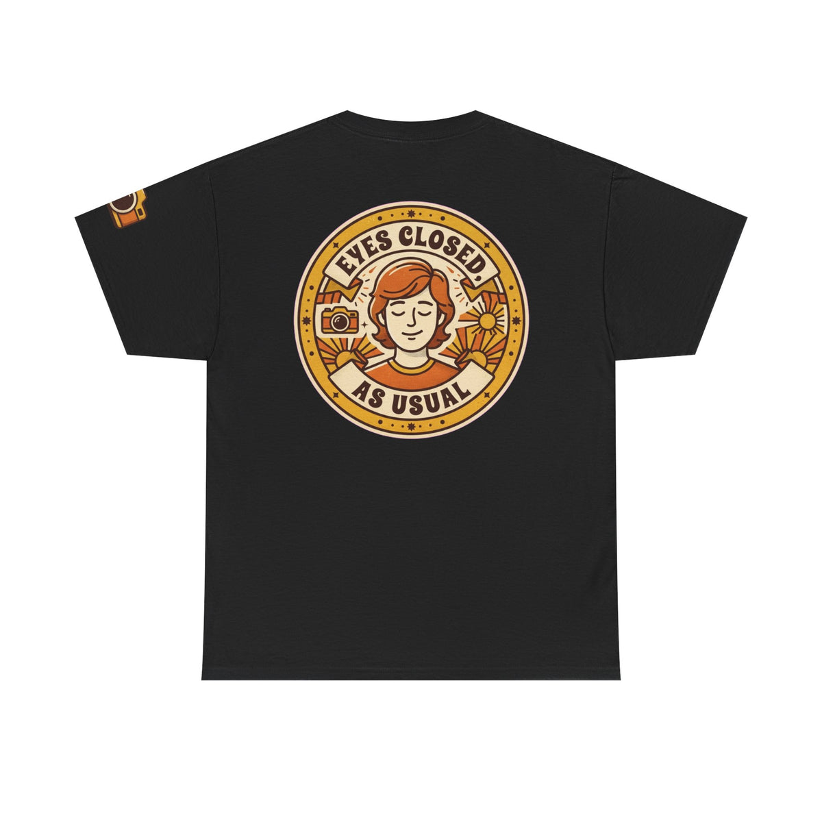 Color: Black | Eyes Closed As Usual Premium Graphic Tee