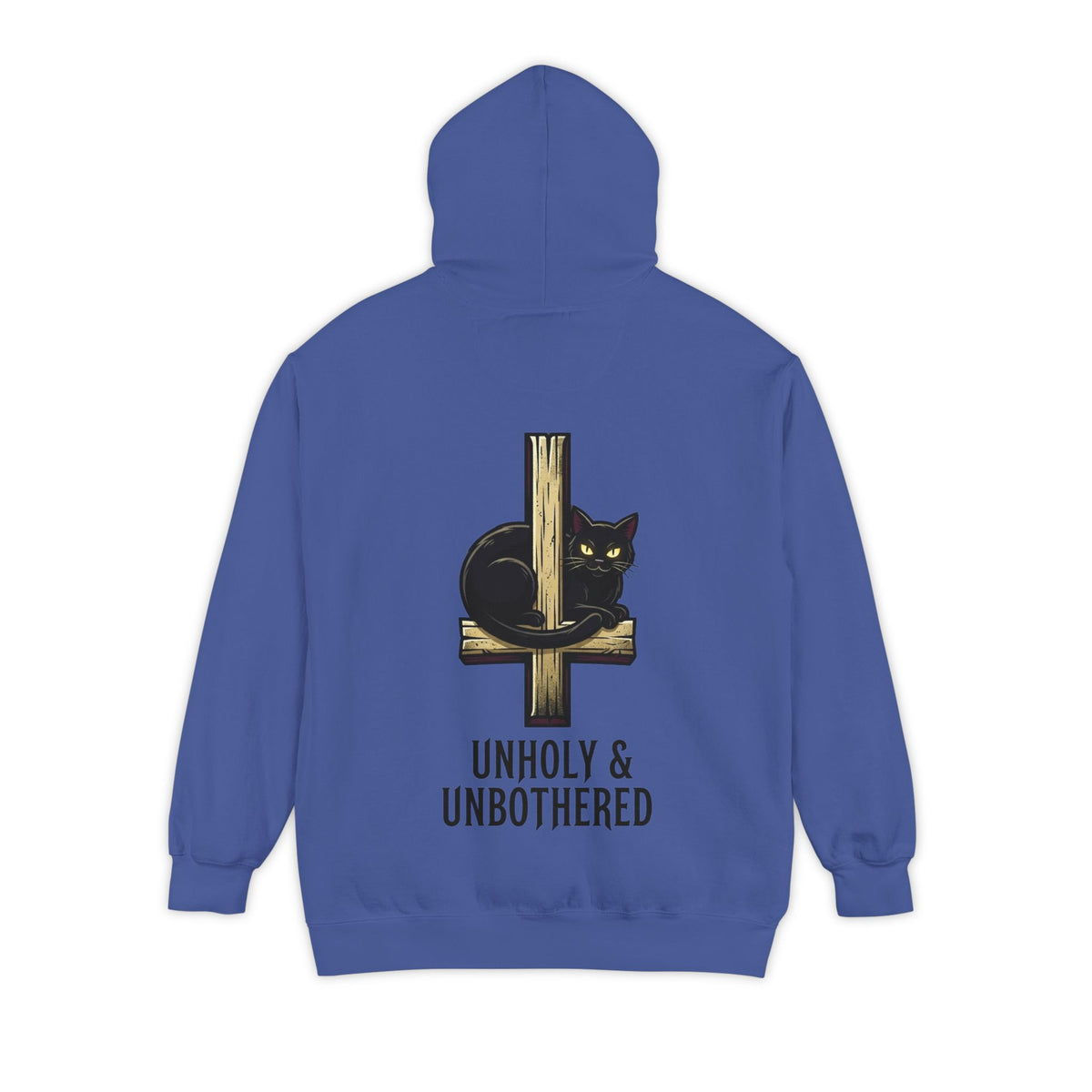 Color: Flo Blue | Unholy and Unbothered Garment-Dyed Hoodie