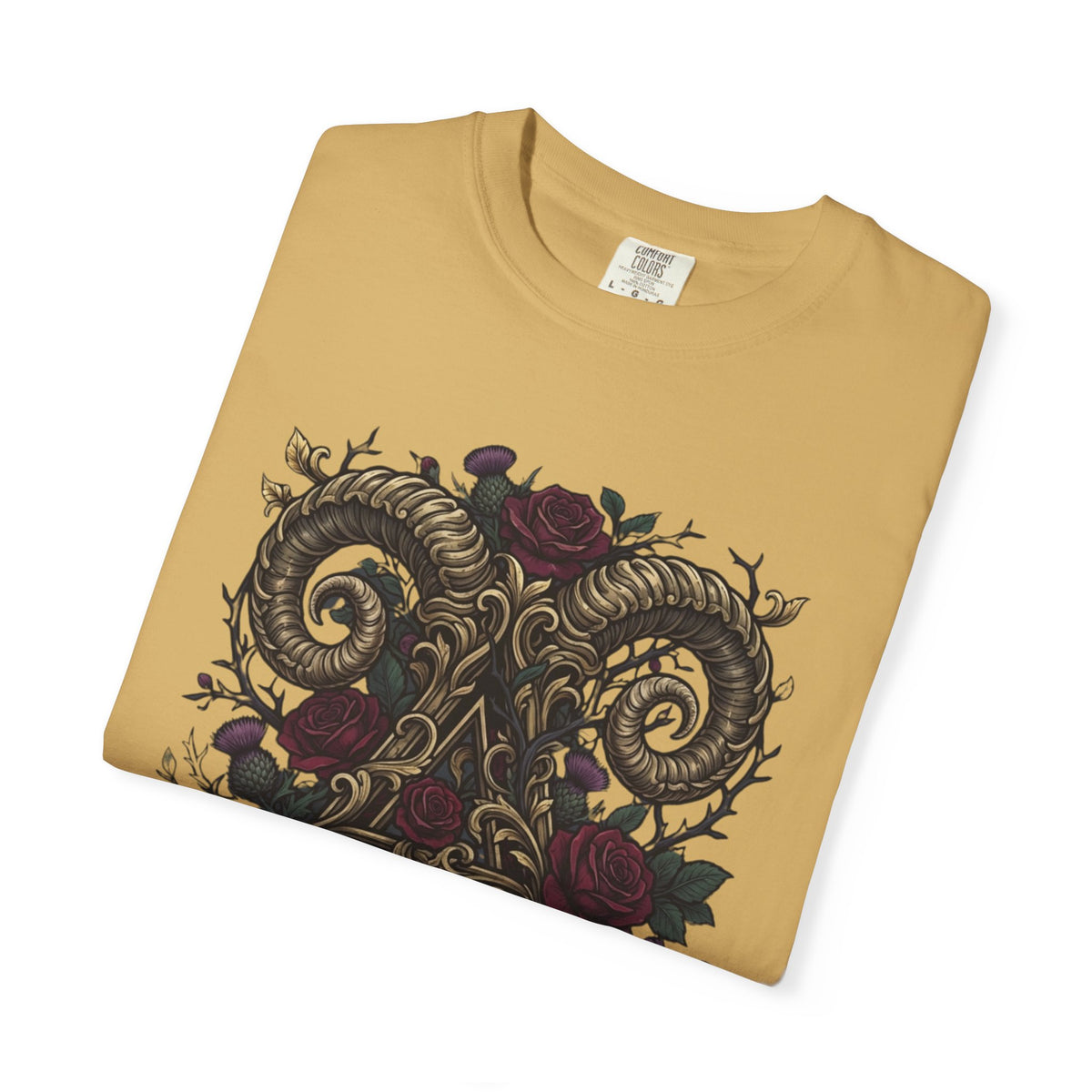 Floral Monogram Aries Unisex Garment-Dyed Tee
