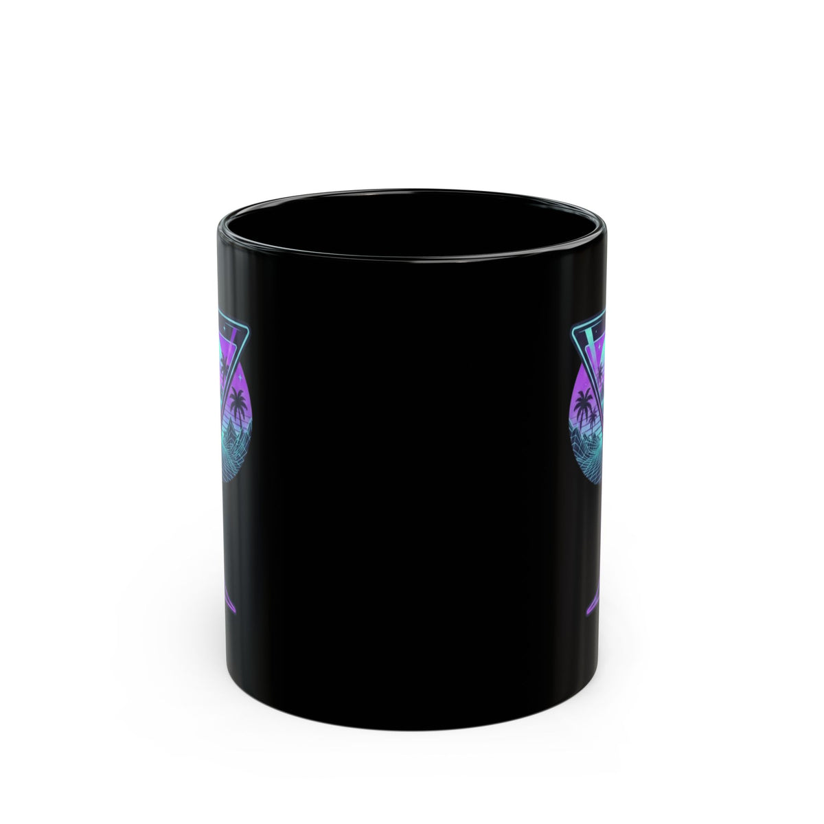 "Up All Night" Black Ceramic Mug — Graphic
