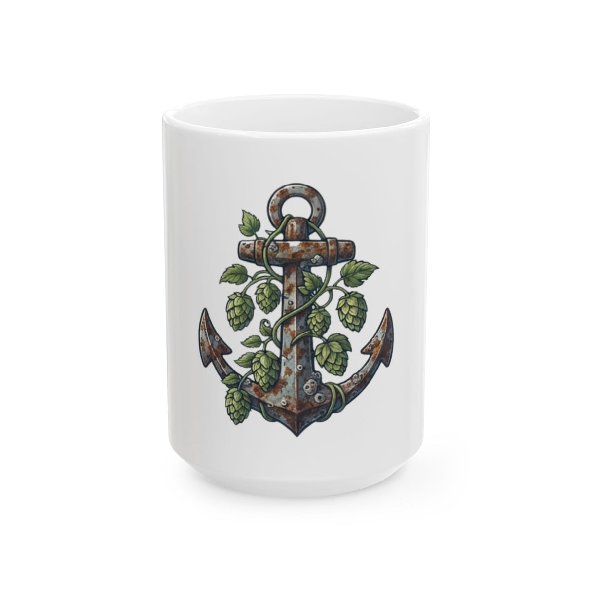 "Rusty Anchor Brewing" White Ceramic Mug — Graphic