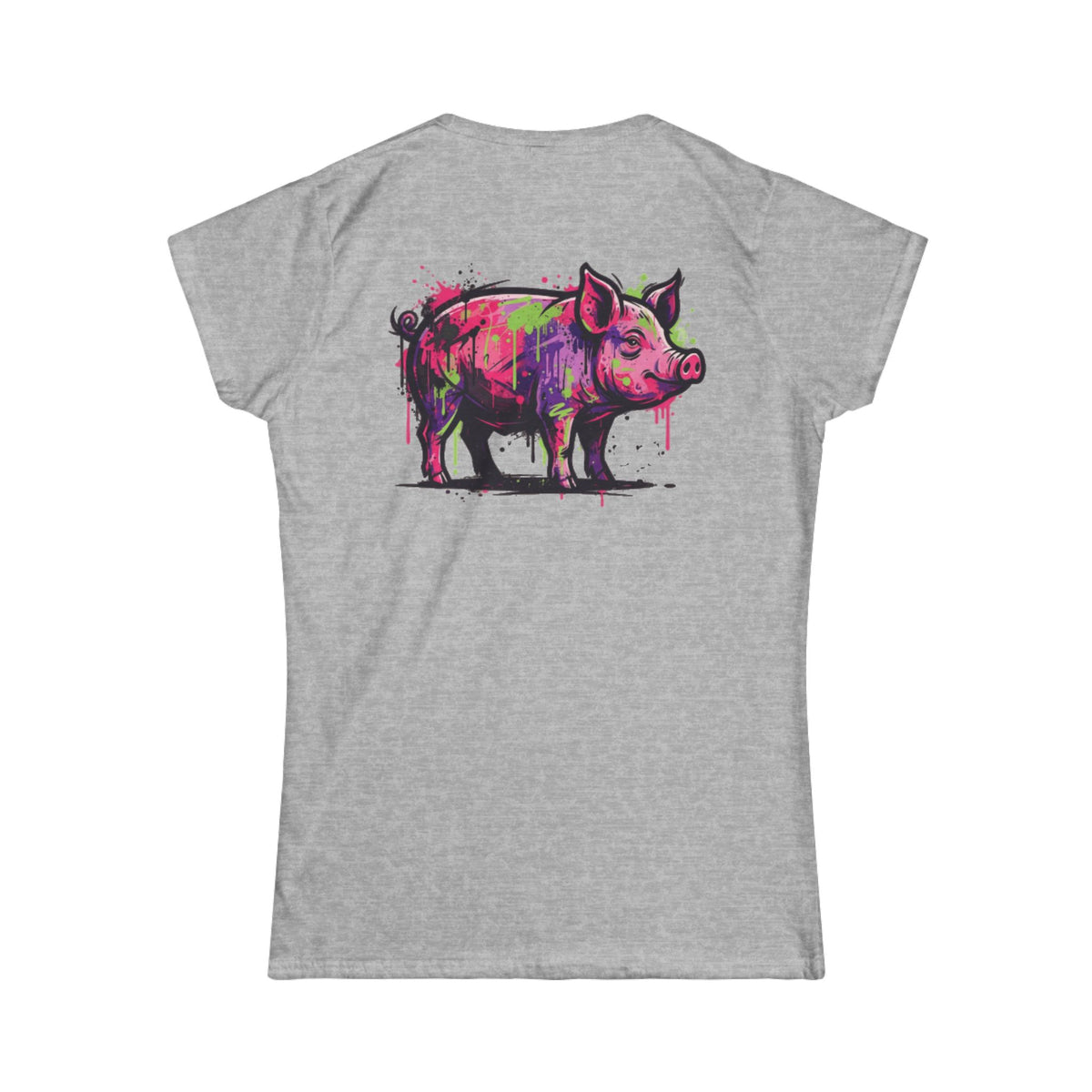 Color: Sport Grey | Barnyard Pig Women's Tee