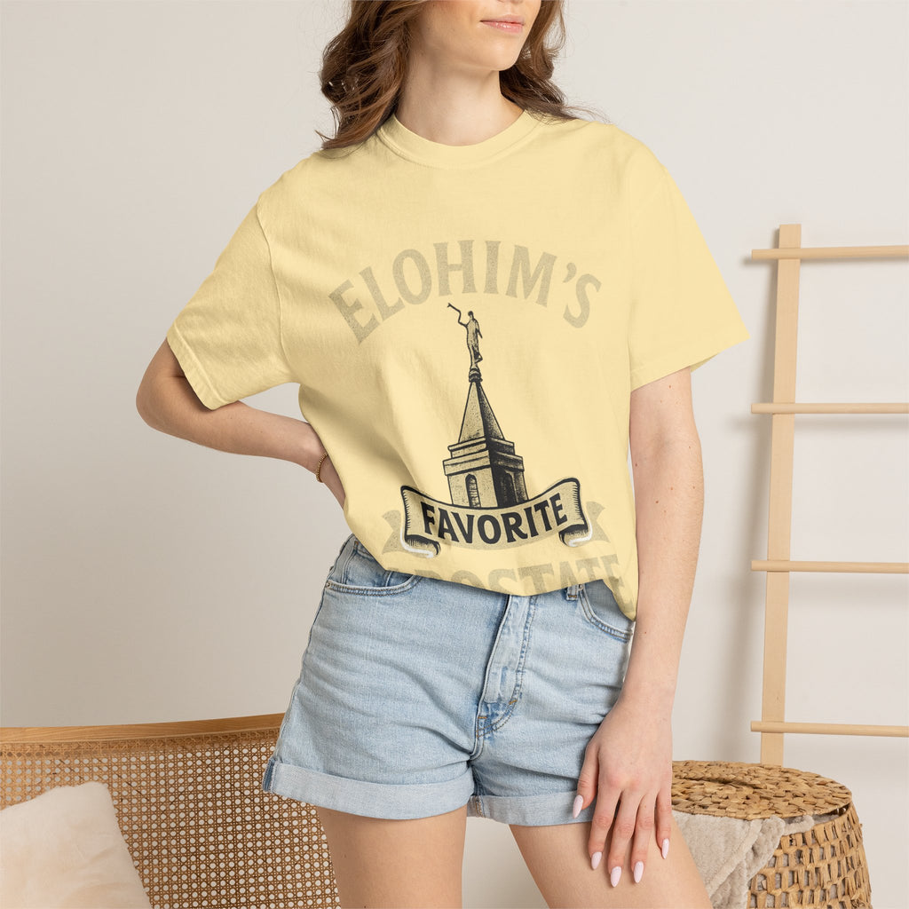 "Elohim's Favorite Apostate" Unisex Garment-Dyed T-shirt