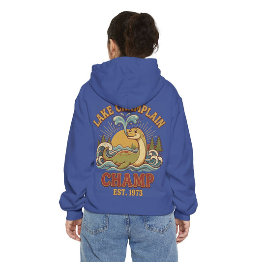 Color: Flo Blue | Champ (Lake Champlain) Garment-Dyed Hoodie