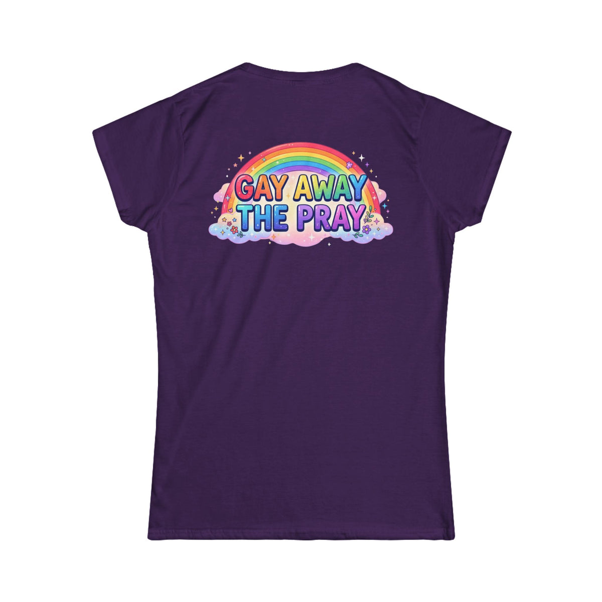 Color: Purple | Gay Away The Pray Women's Tee
