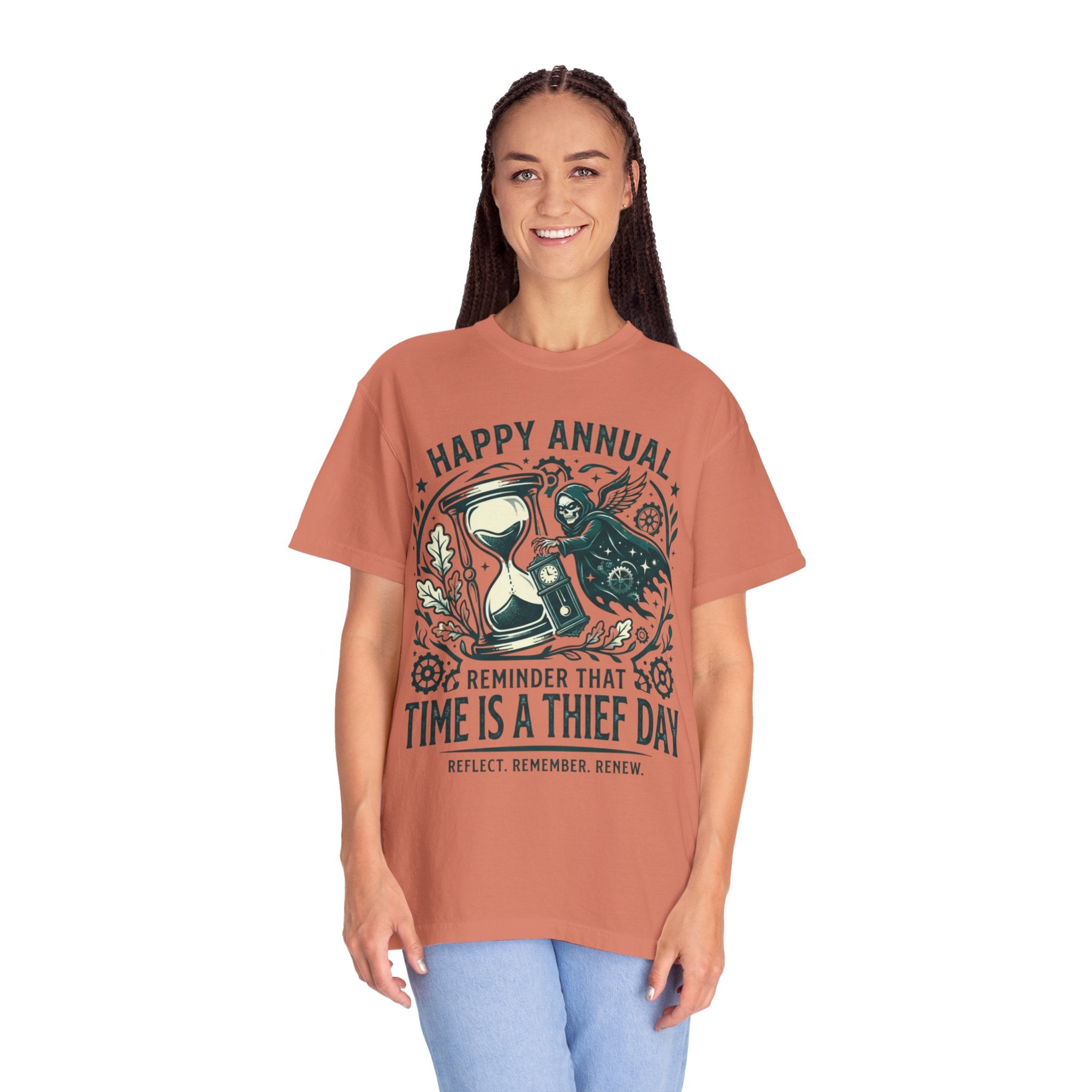 "Time Is A Thief Day" Unisex Garment-Dyed Tee