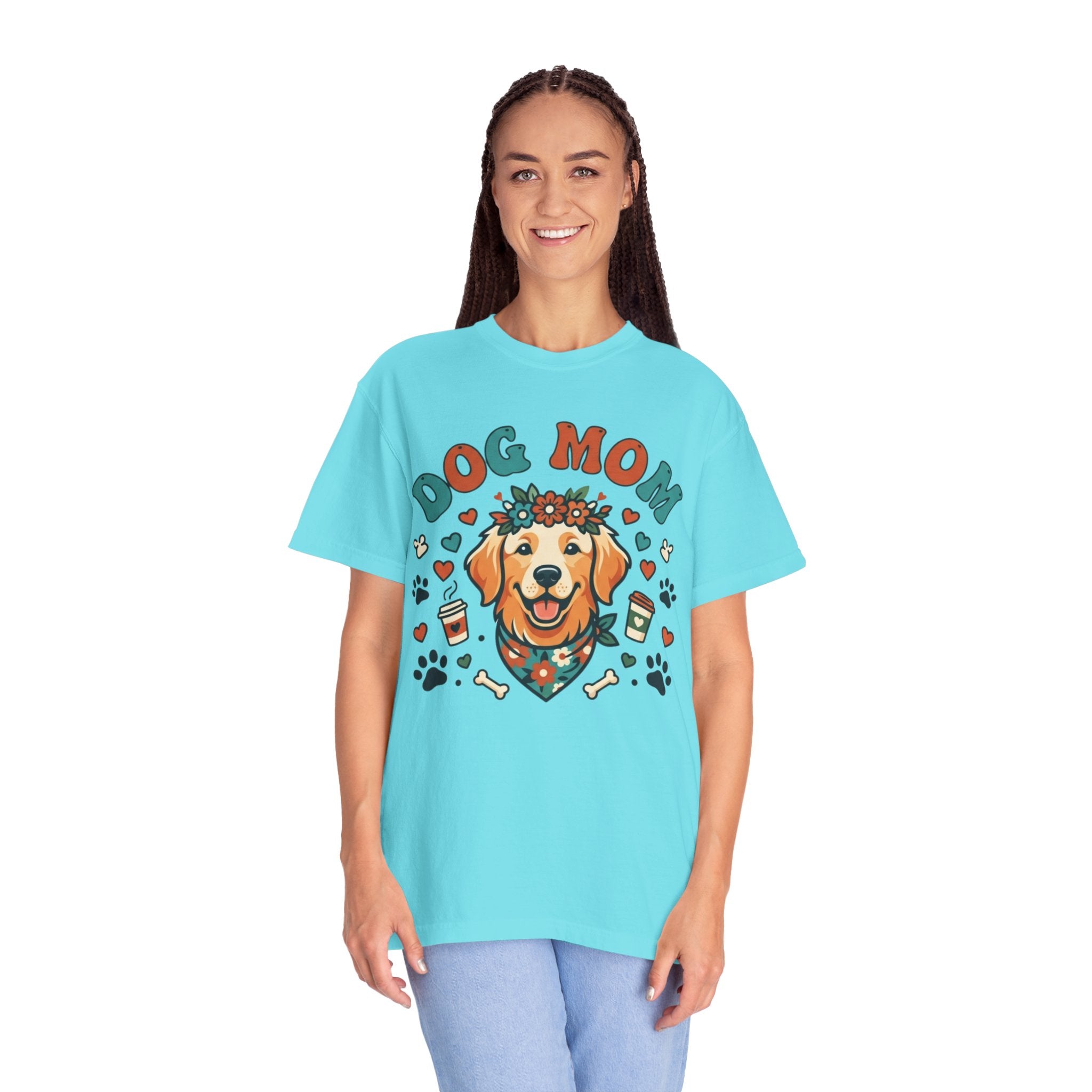 "Dog Mom" Unisex Garment-Dyed Tee