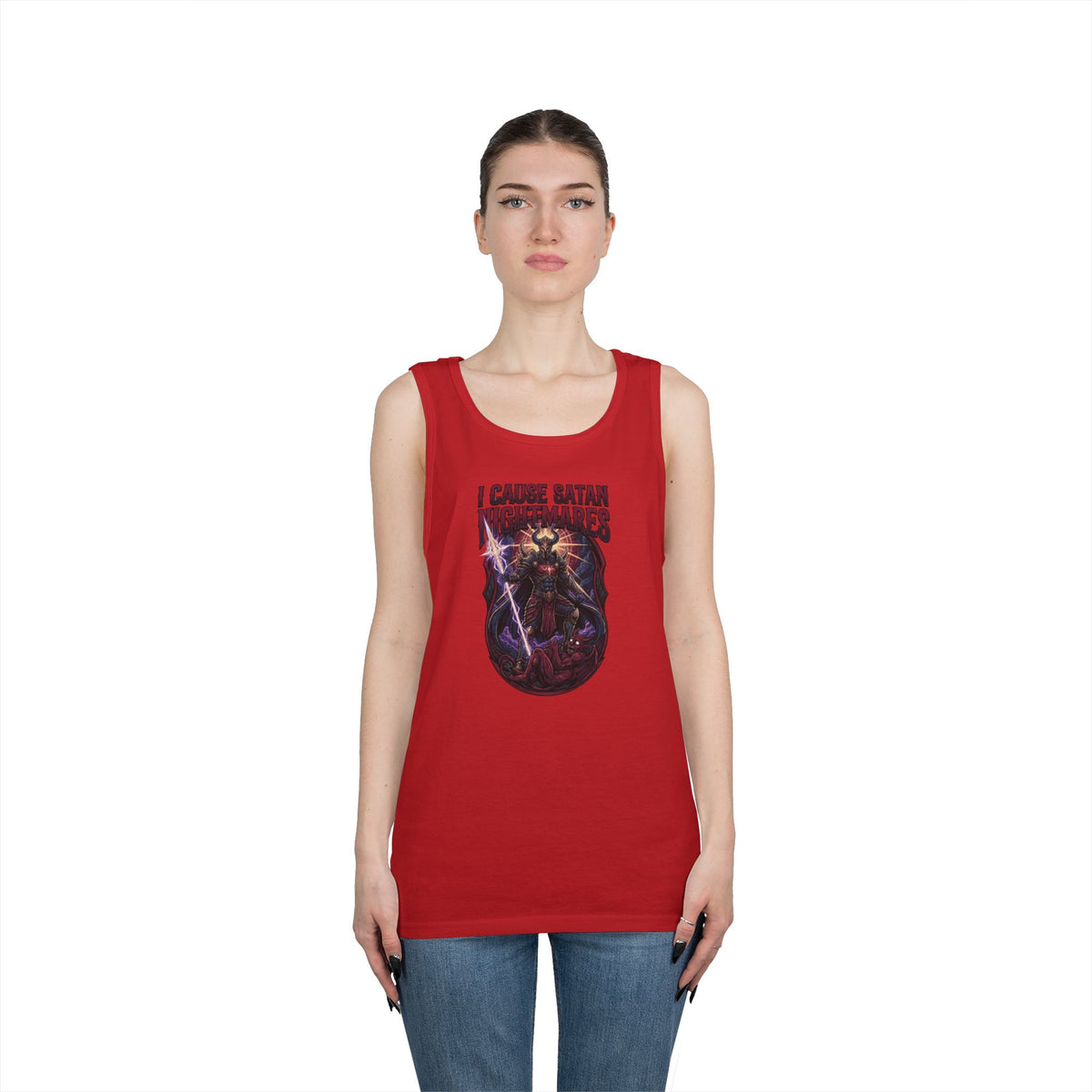 Color: Red | I Cause Satan Nightmares Tank Top