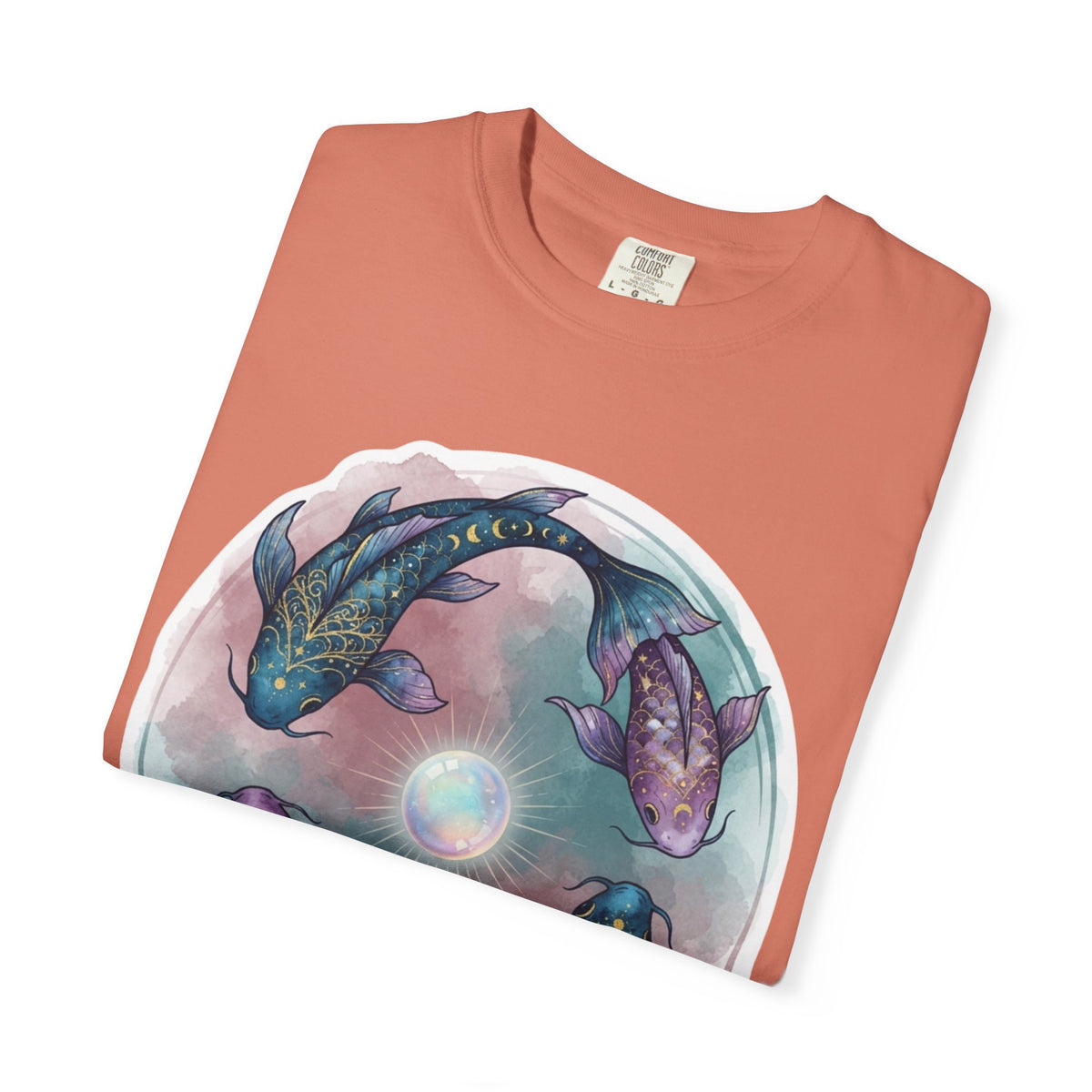 "Pisces The Infinite Fish" Unisex Garment-Dyed Tee