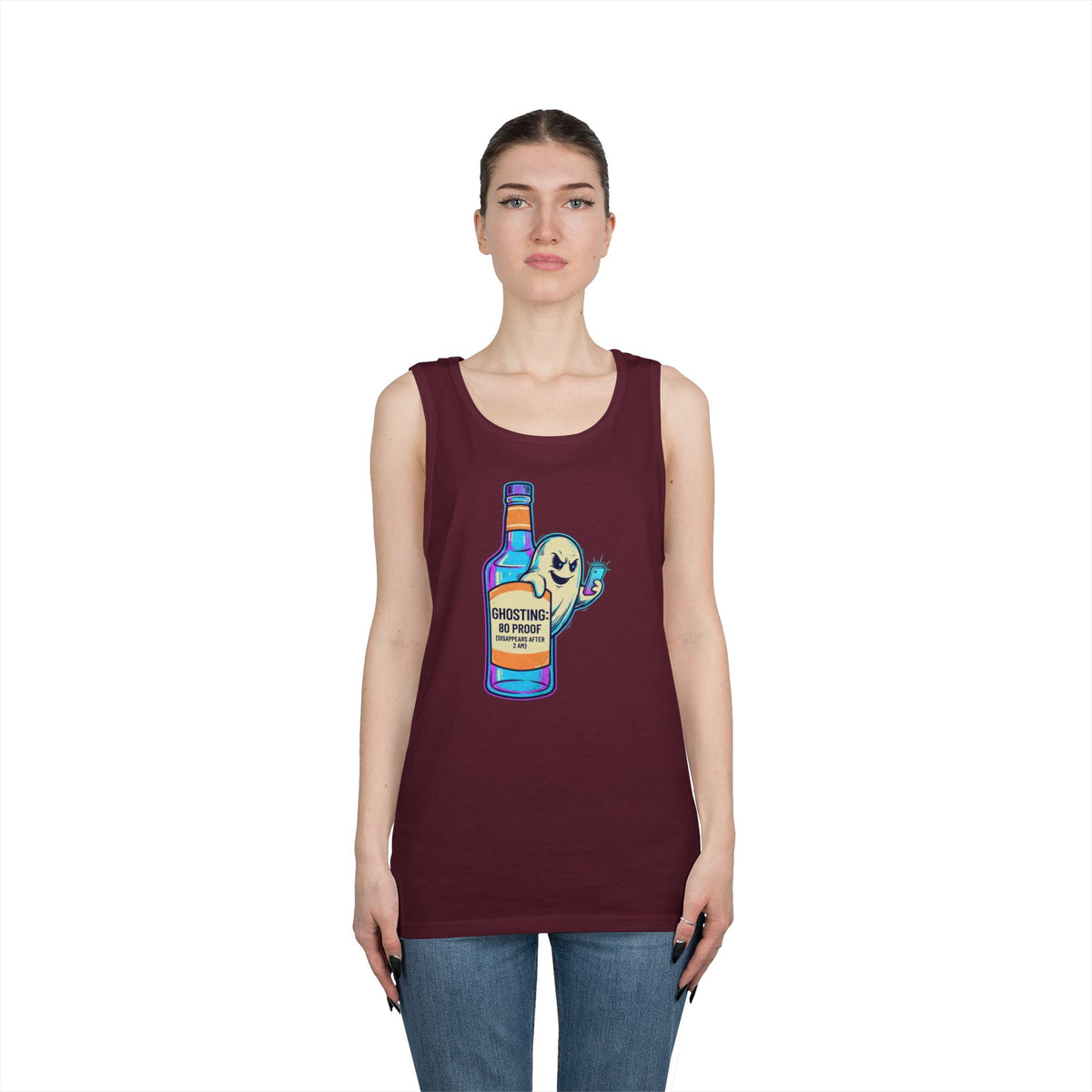 Color: Maroon | Ghosting Tank Top