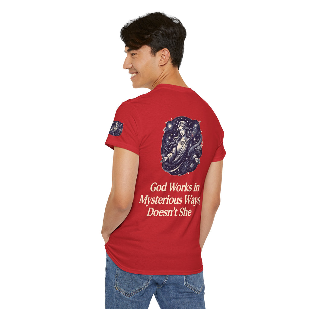 "God Works in Mysteroius Ways" Premium Graphic Tee