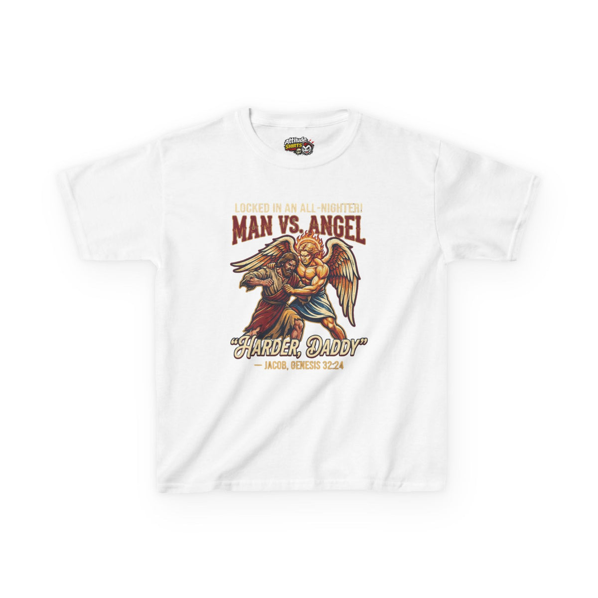 Good Book Series Man vs Angel Kids Tee