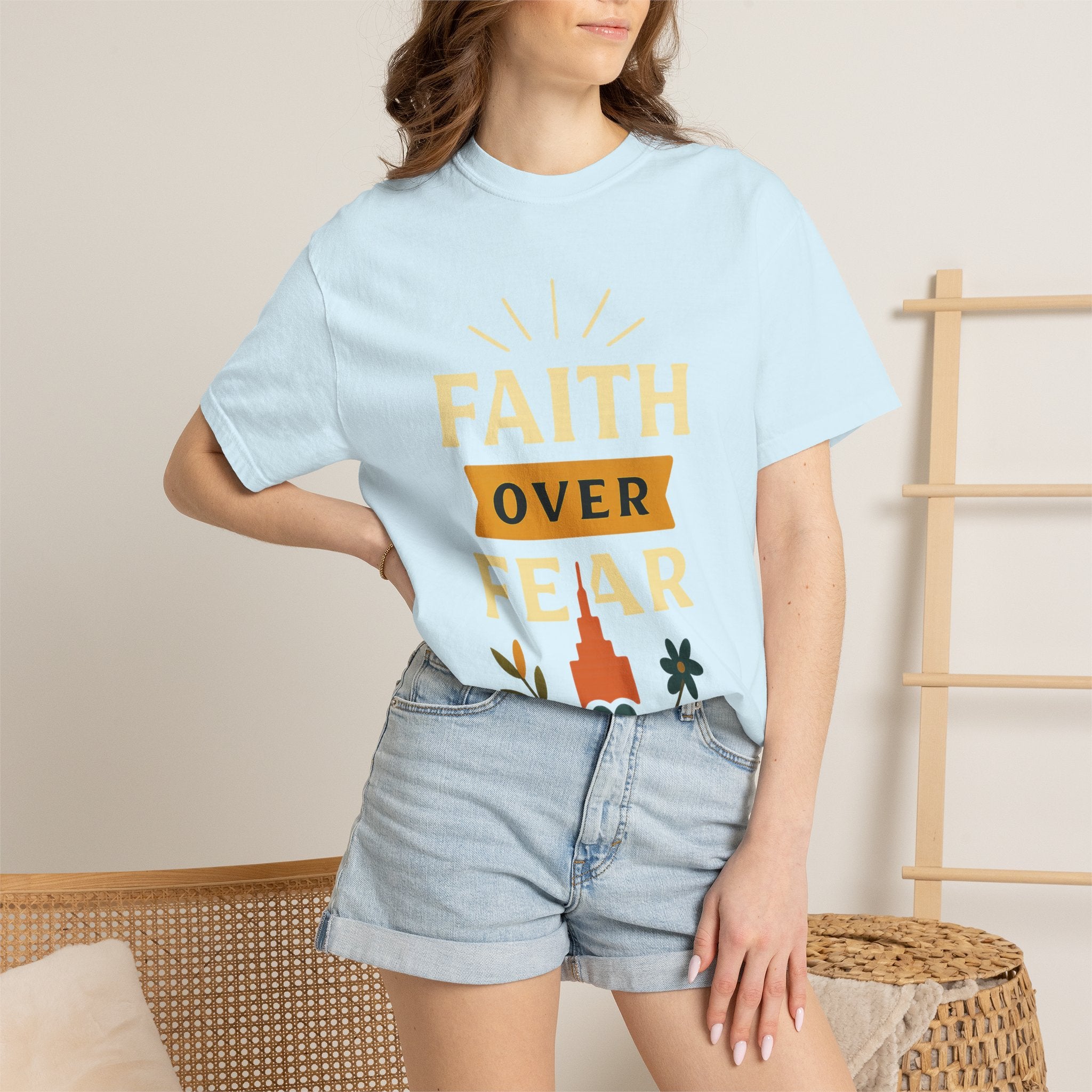 "Faith Over Fear-4" Unisex Garment-Dyed T-shirt