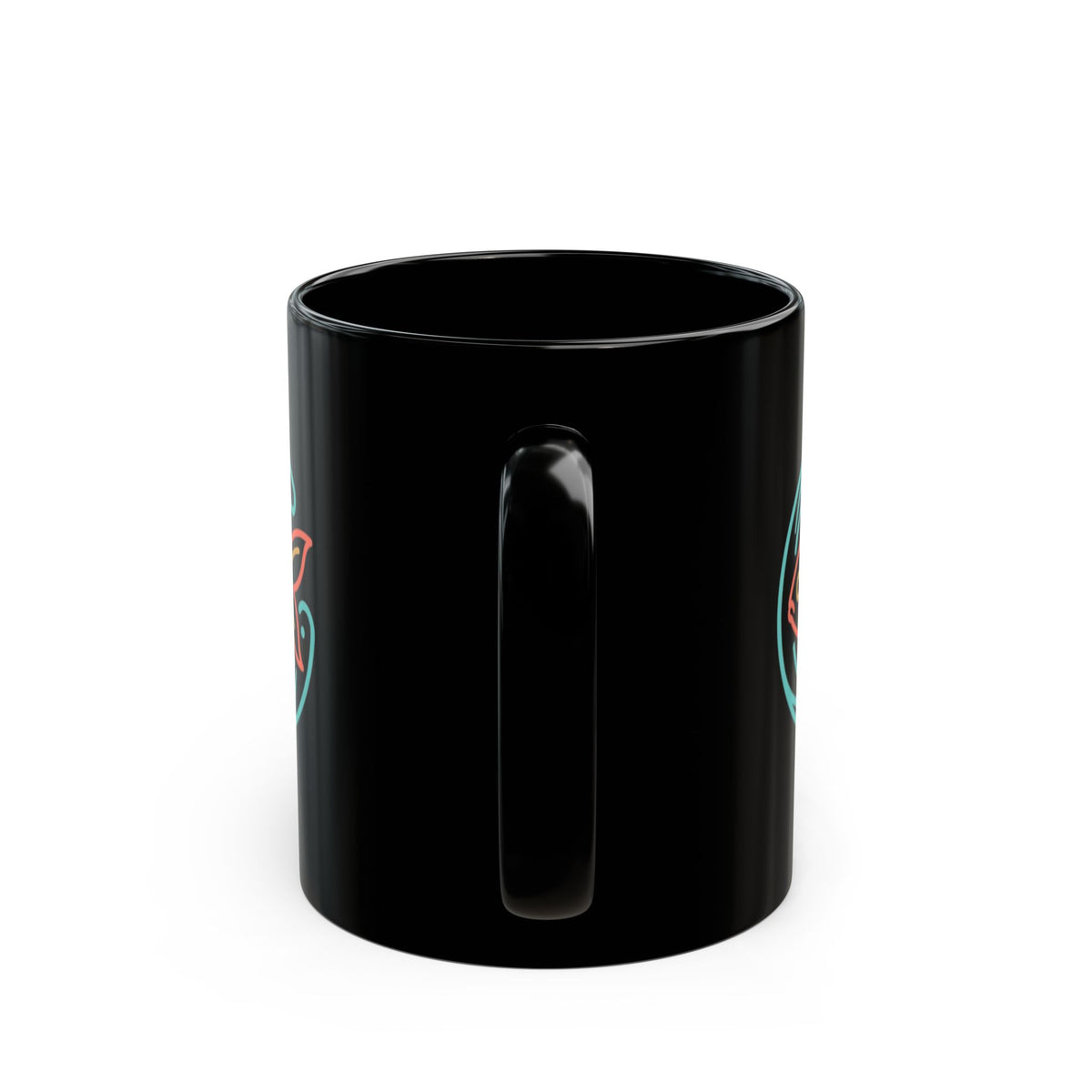 "Go Fish" Black Ceramic Mug — Graphic