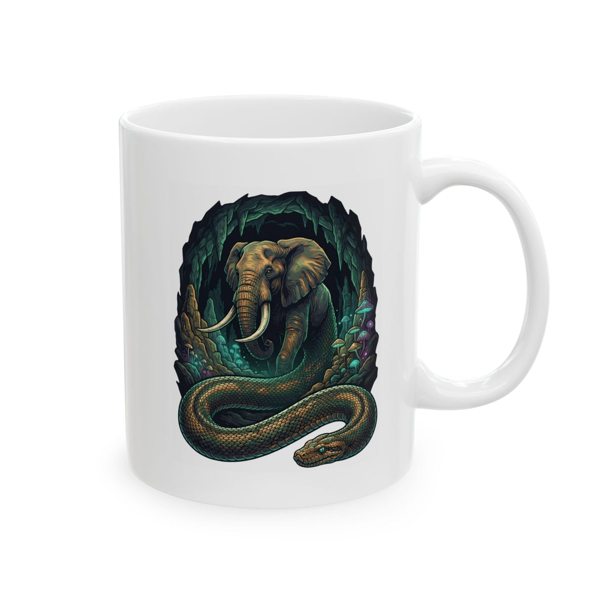 "Grootslang (South African Mythology)" White Ceramic Mug