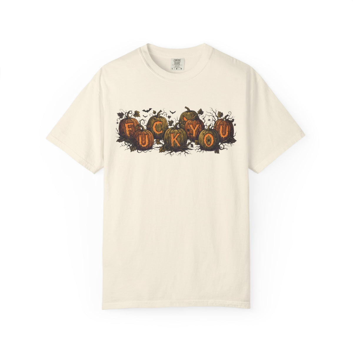 Color: Ivory | Pumpkin FU Unisex Garment-Dyed Tee