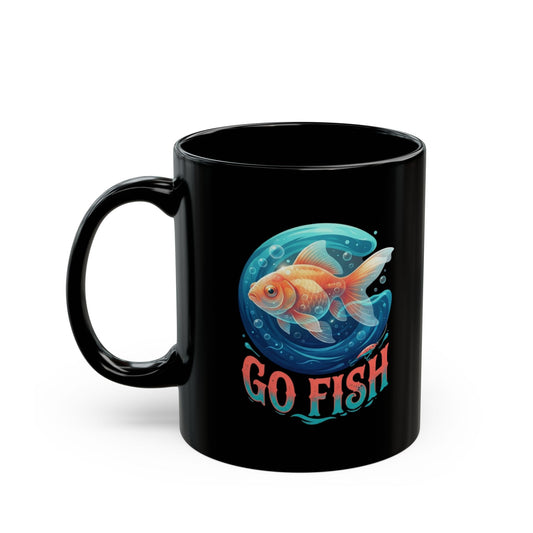 "Go Fish" Black Ceramic Mug