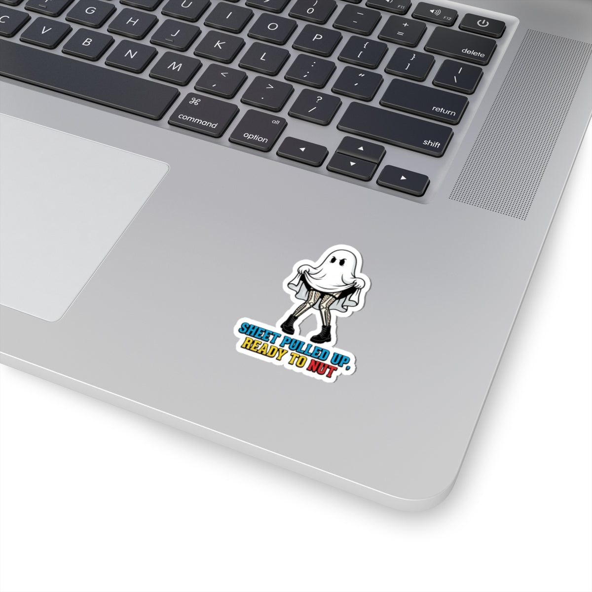 "Sheet Pulled Up Ready to Nut" Sticker — Main