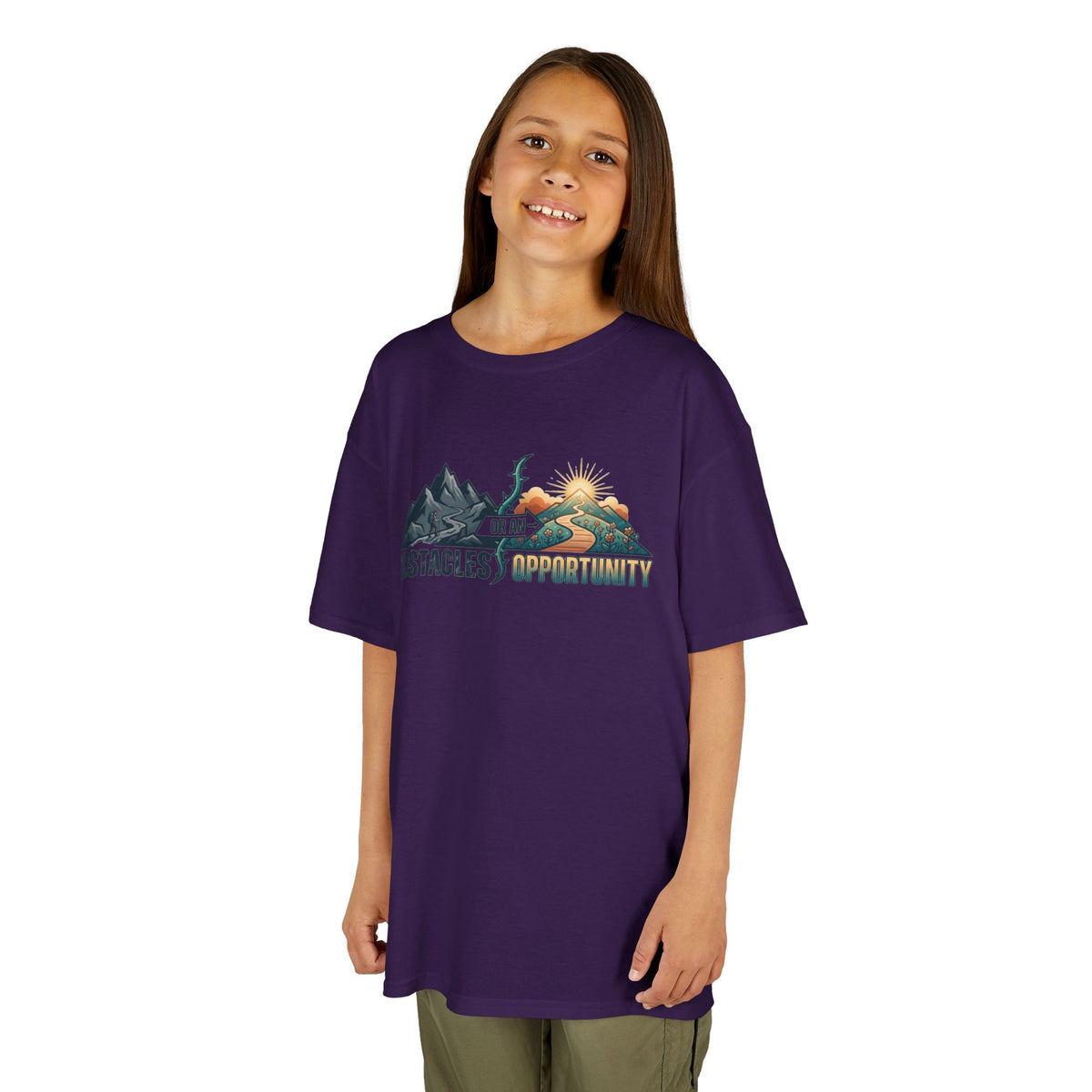 Color: Purple | Obstacle Or An Opportunity Kids Tee
