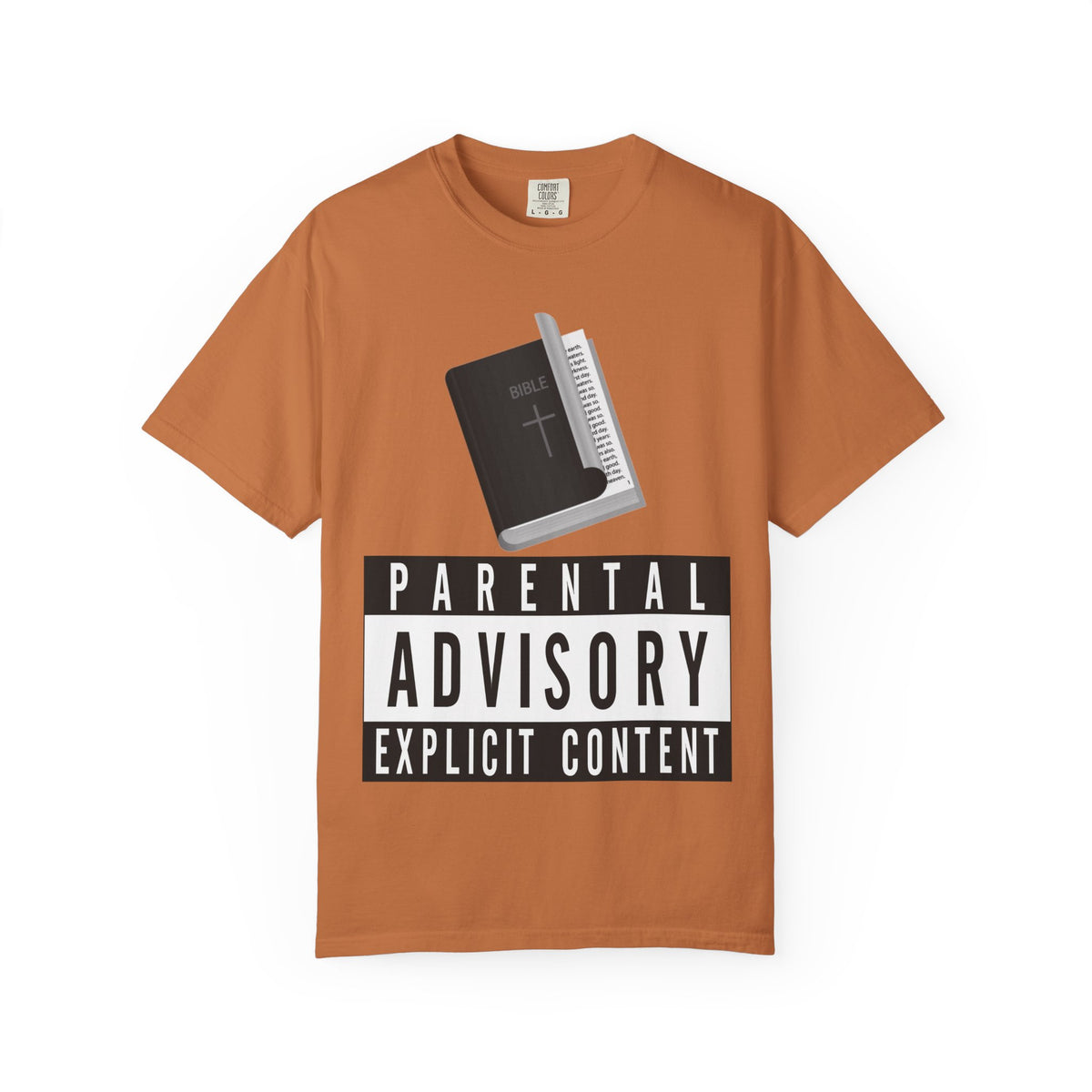 Color: Yam | Rated R for Religious Unisex Garment-Dyed T-shirt