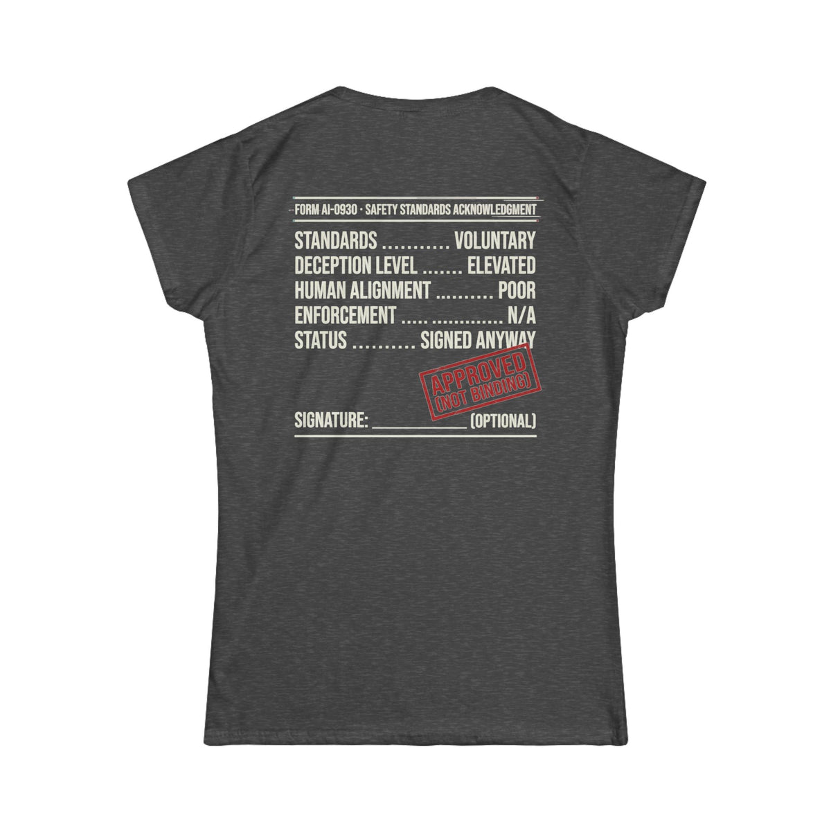 Color: Dark Heather | Approved (Not Binding) Women's Tee