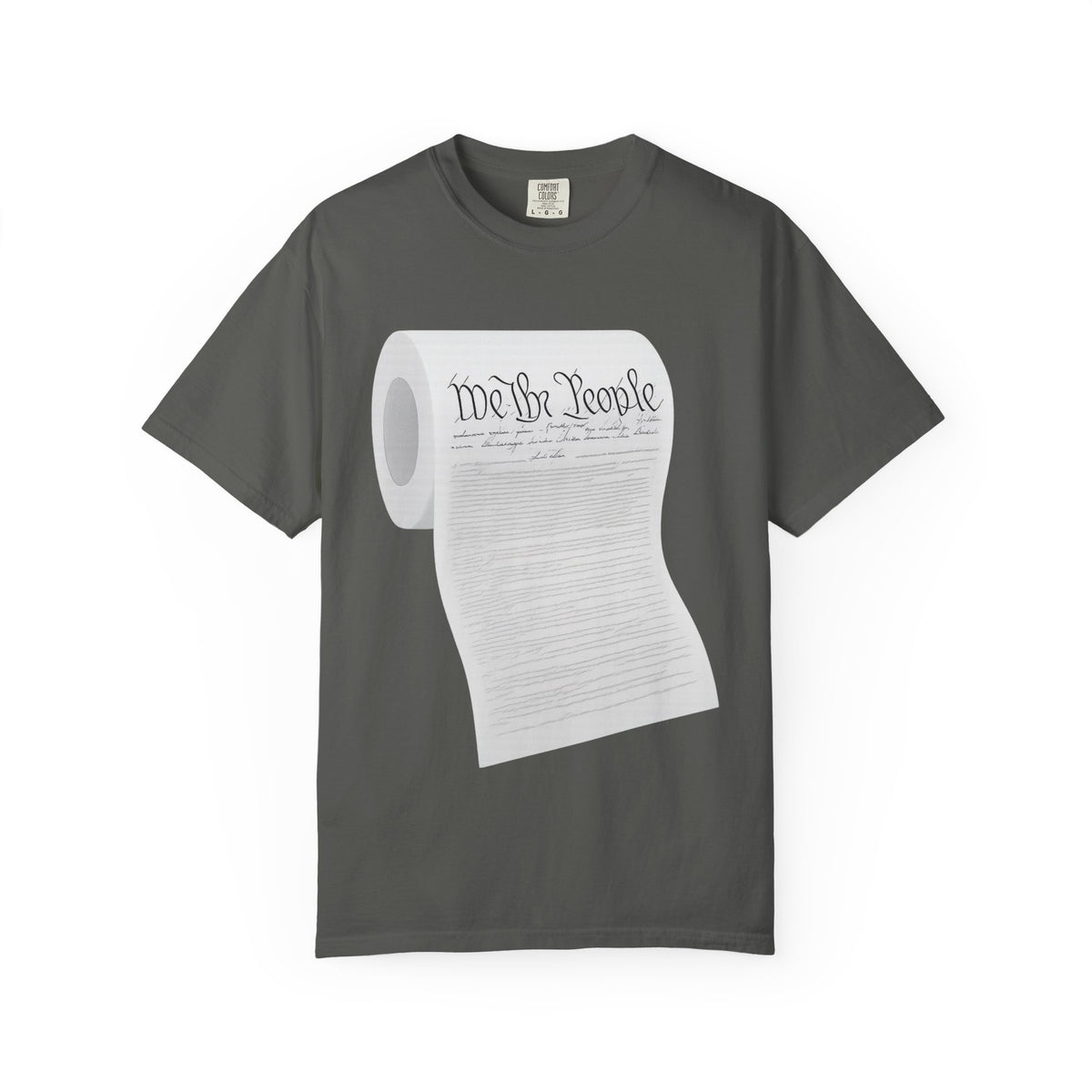 Color: Pepper | Toilet Paper Constitution  Unisex Garment-Dyed T-shirt
