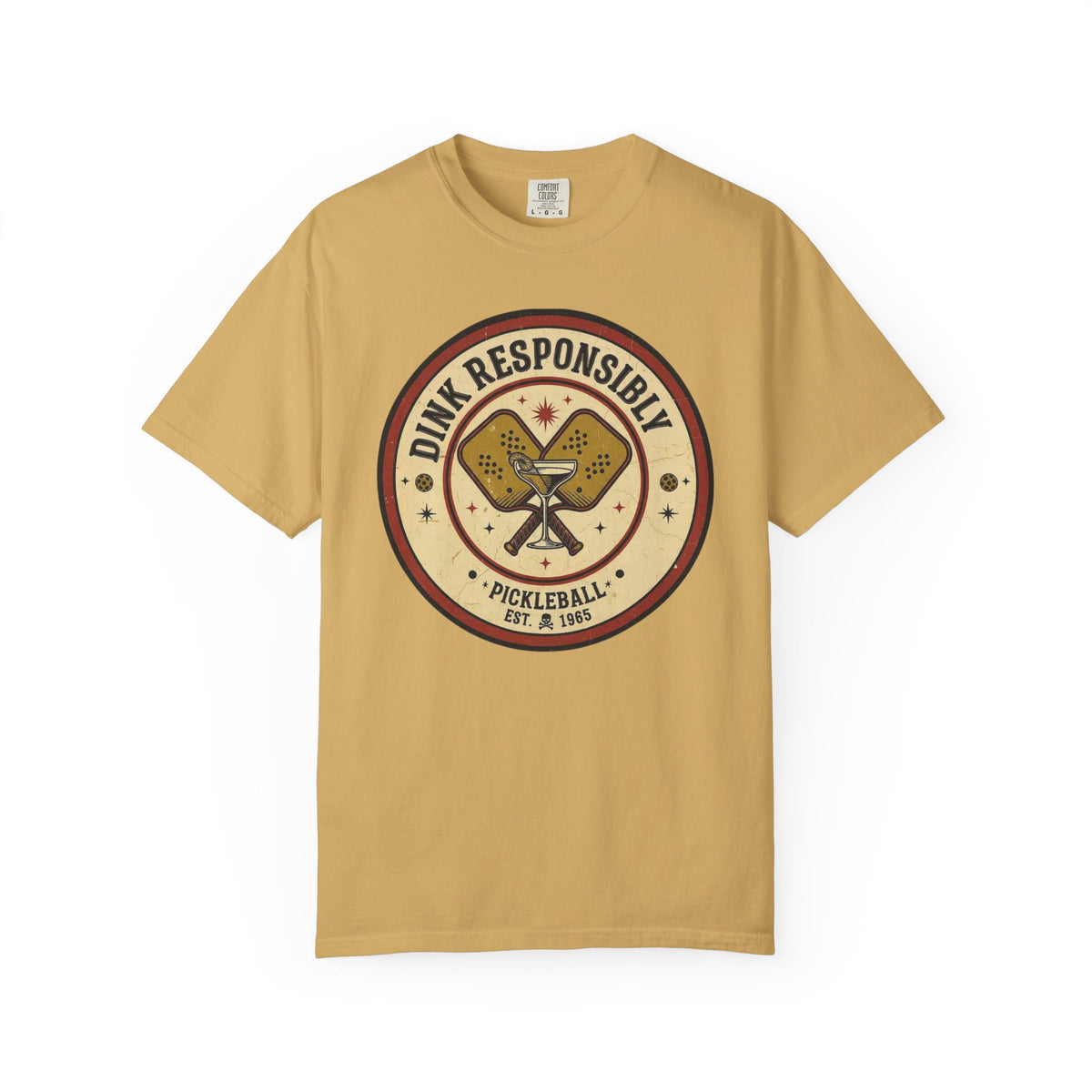 Color: Mustard | Dink Responsibly 3 Unisex Garment-Dyed T-shirt