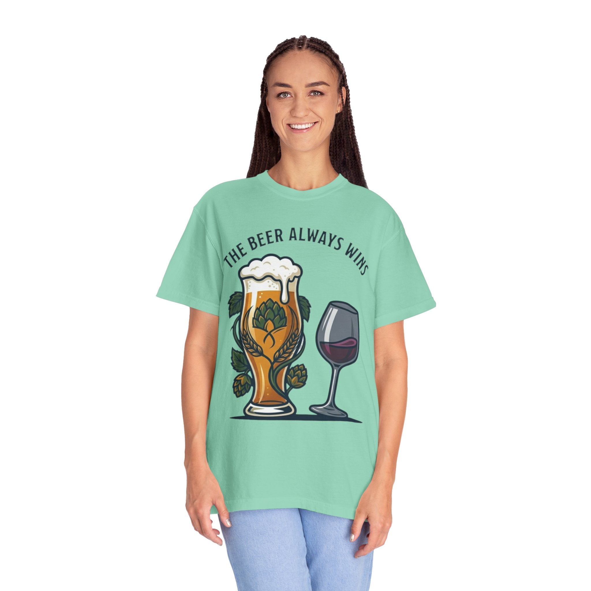 "The Beer Always Wins" Unisex Garment-Dyed Tee