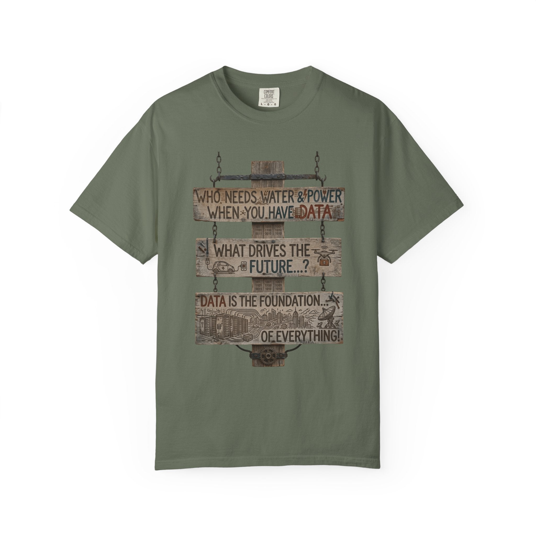 "Who Needs Water and Power" Unisex Garment-Dyed Tee