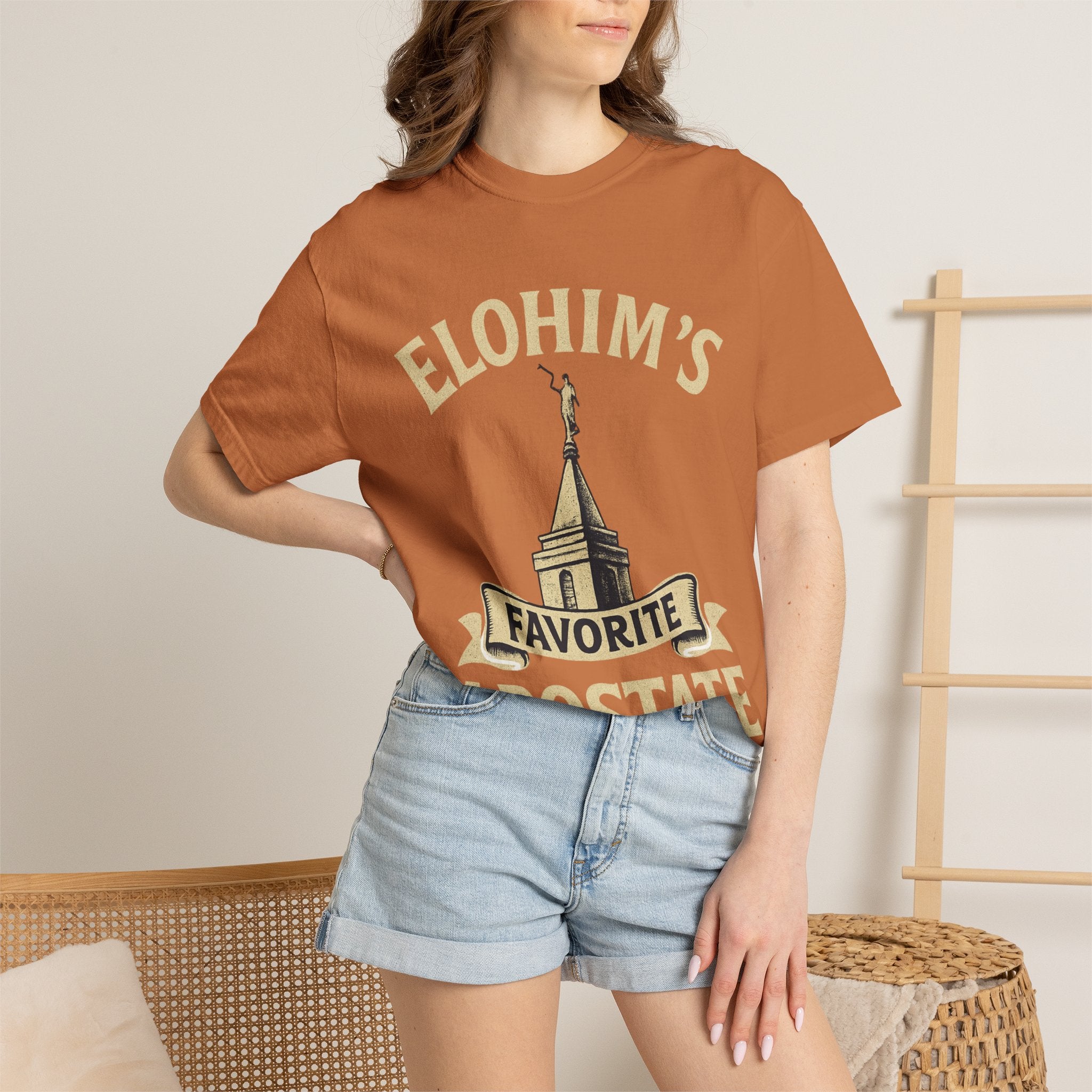 "Elohim's Favorite Apostate" Unisex Garment-Dyed T-shirt