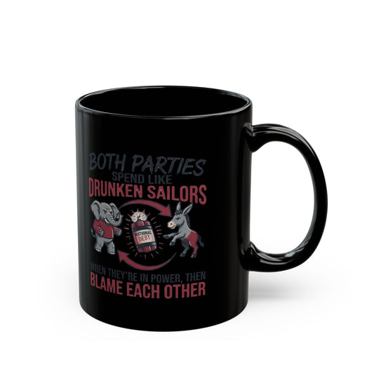 "Protest Series - Audit The Spending" Black Ceramic Mug