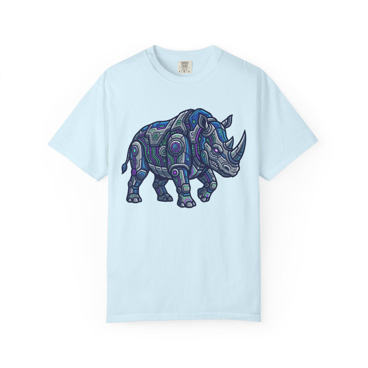 Color: Chambray | Cyber Rhino Unisex Garment-Dyed Tee
