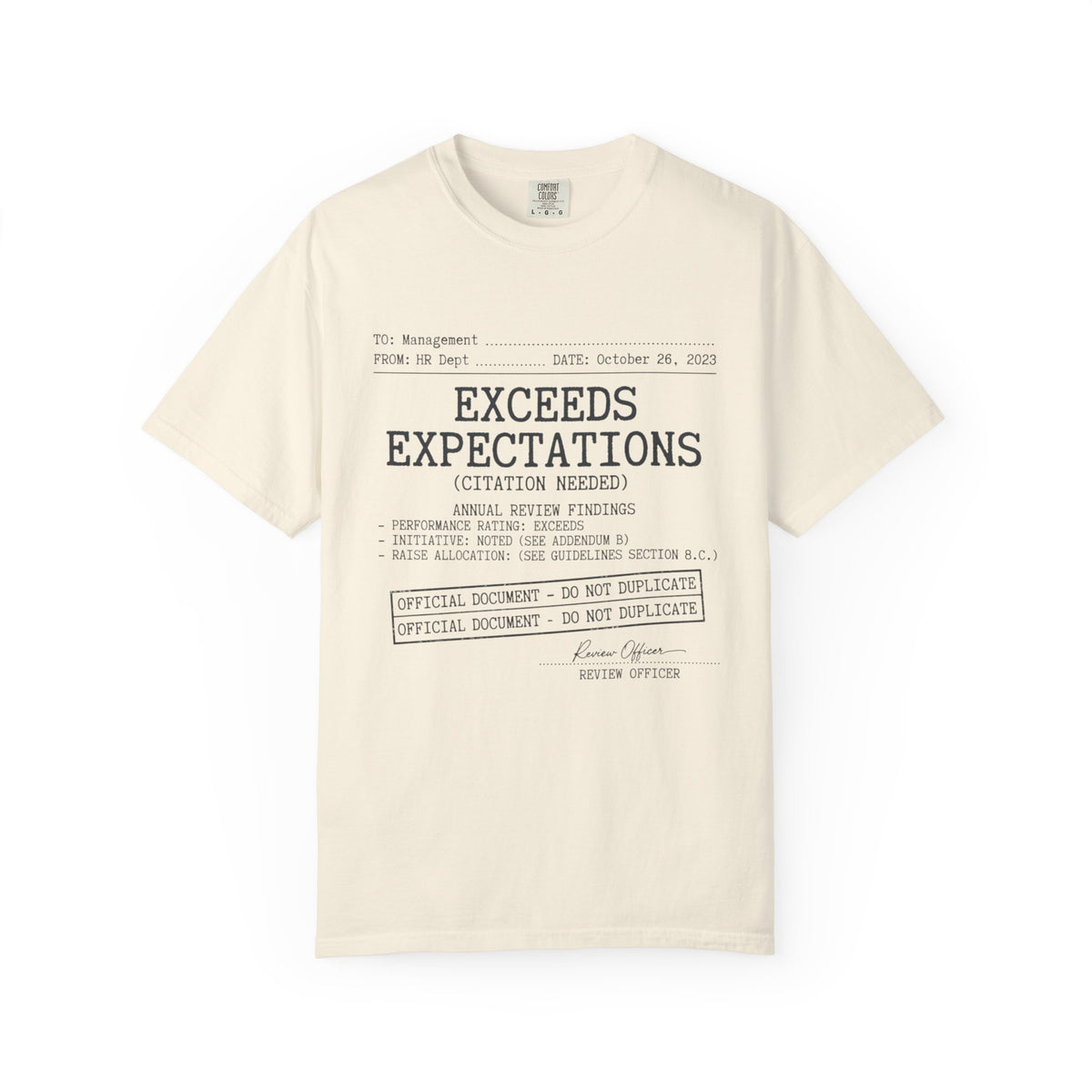 Color: Ivory | Exceeds Expectations Unisex Garment-Dyed Tee
