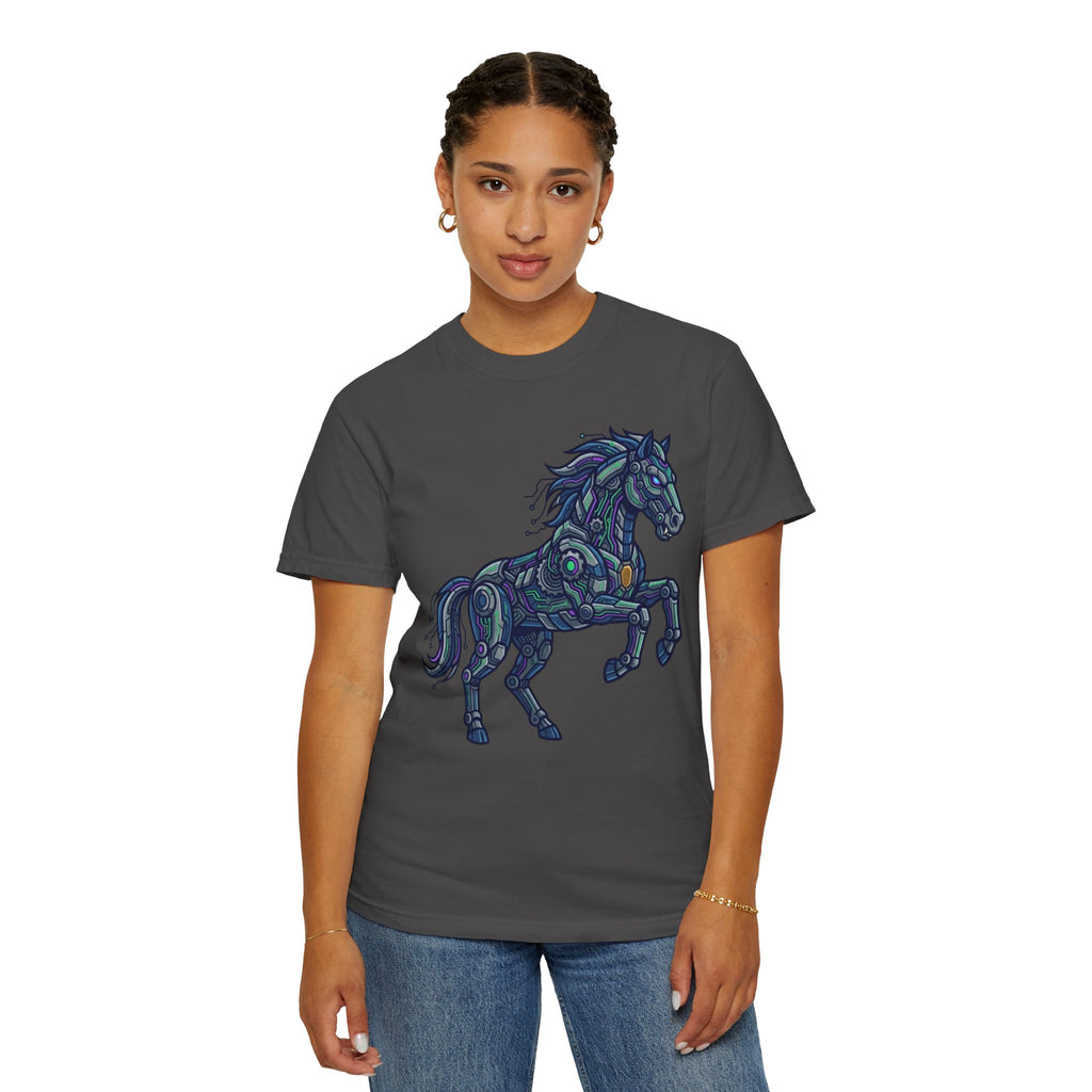 "Cyber Mustang" Unisex Garment-Dyed Tee