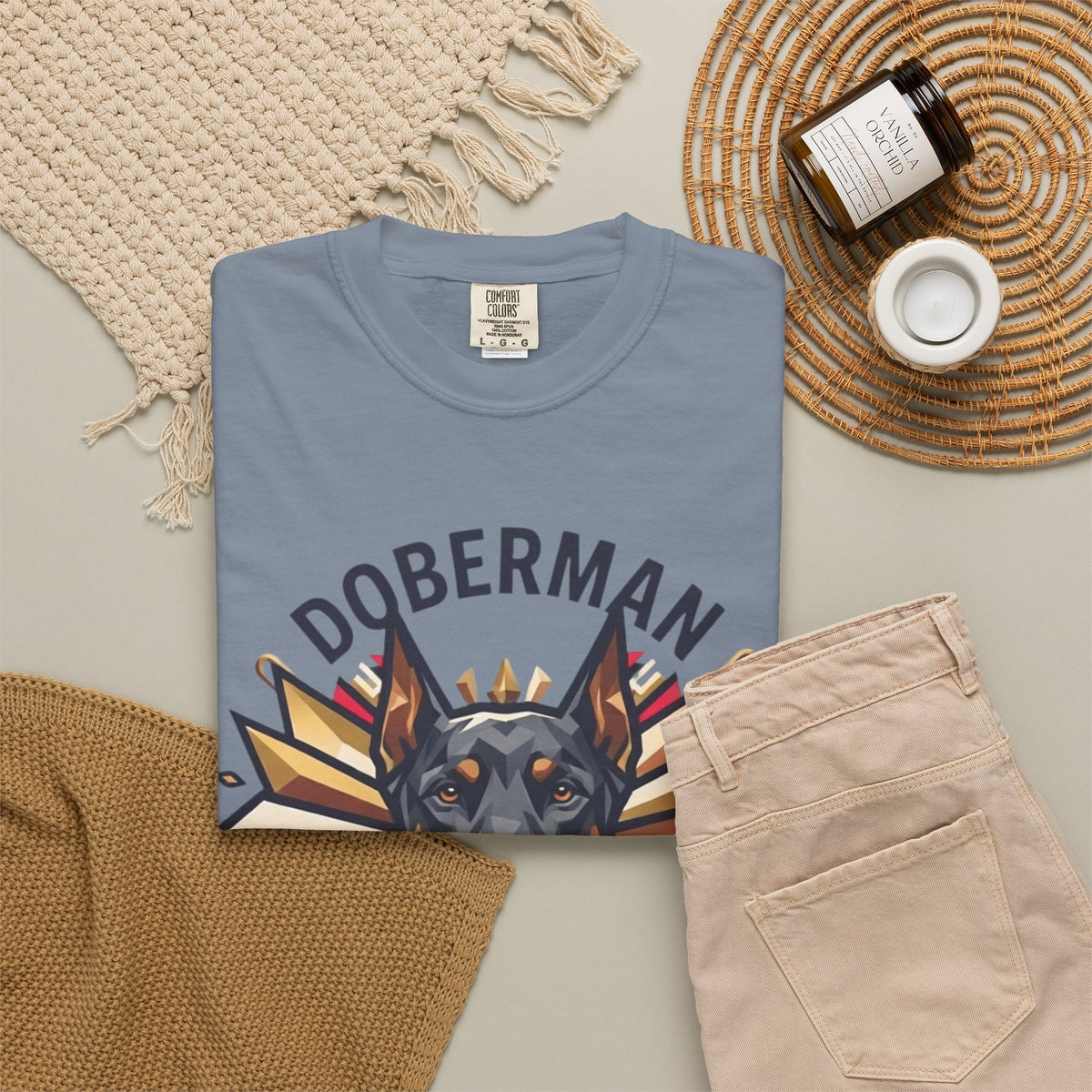 "Doberman Defender" Unisex Garment-Dyed Tee
