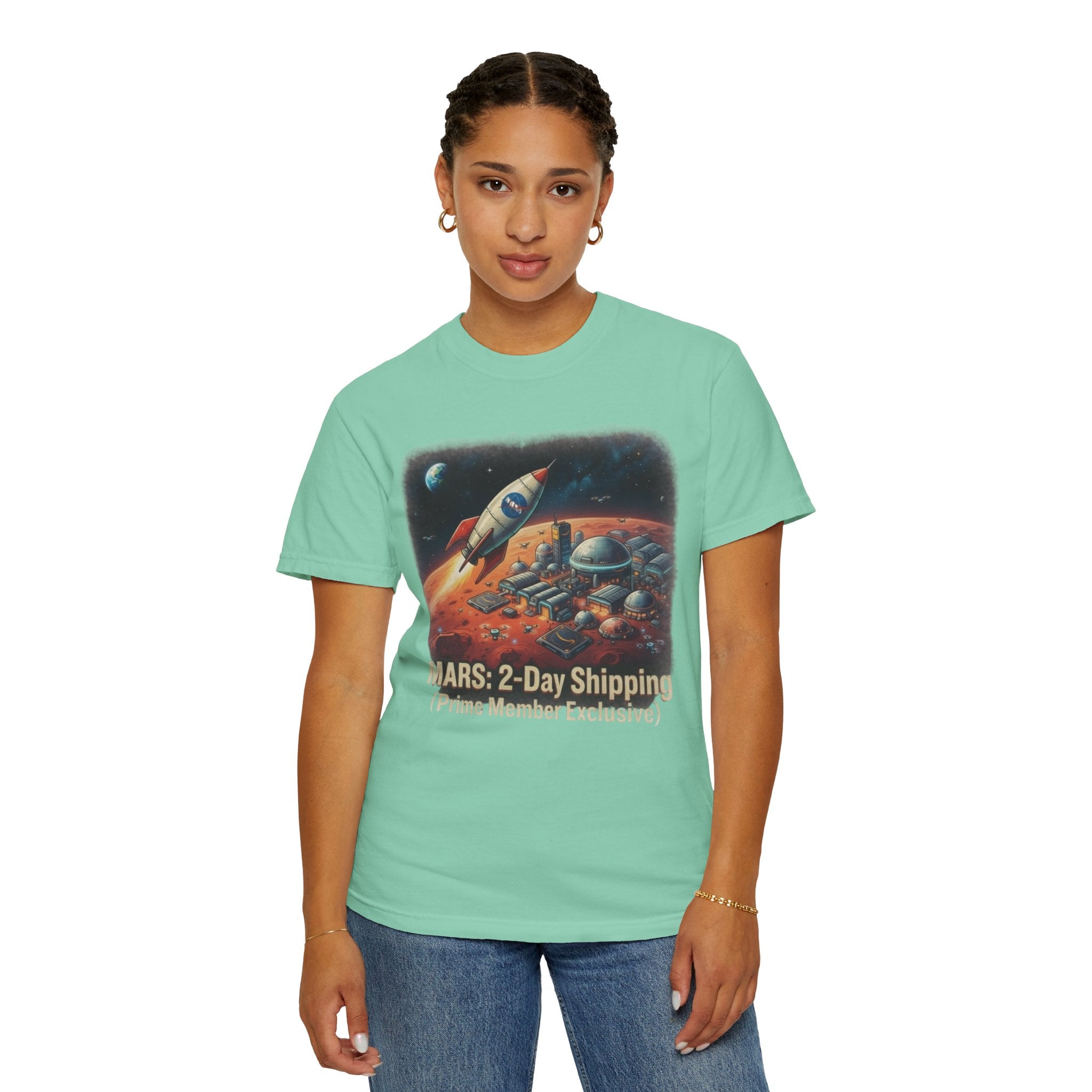 "Mars 2 Day Shipping" Unisex Garment-Dyed Tee