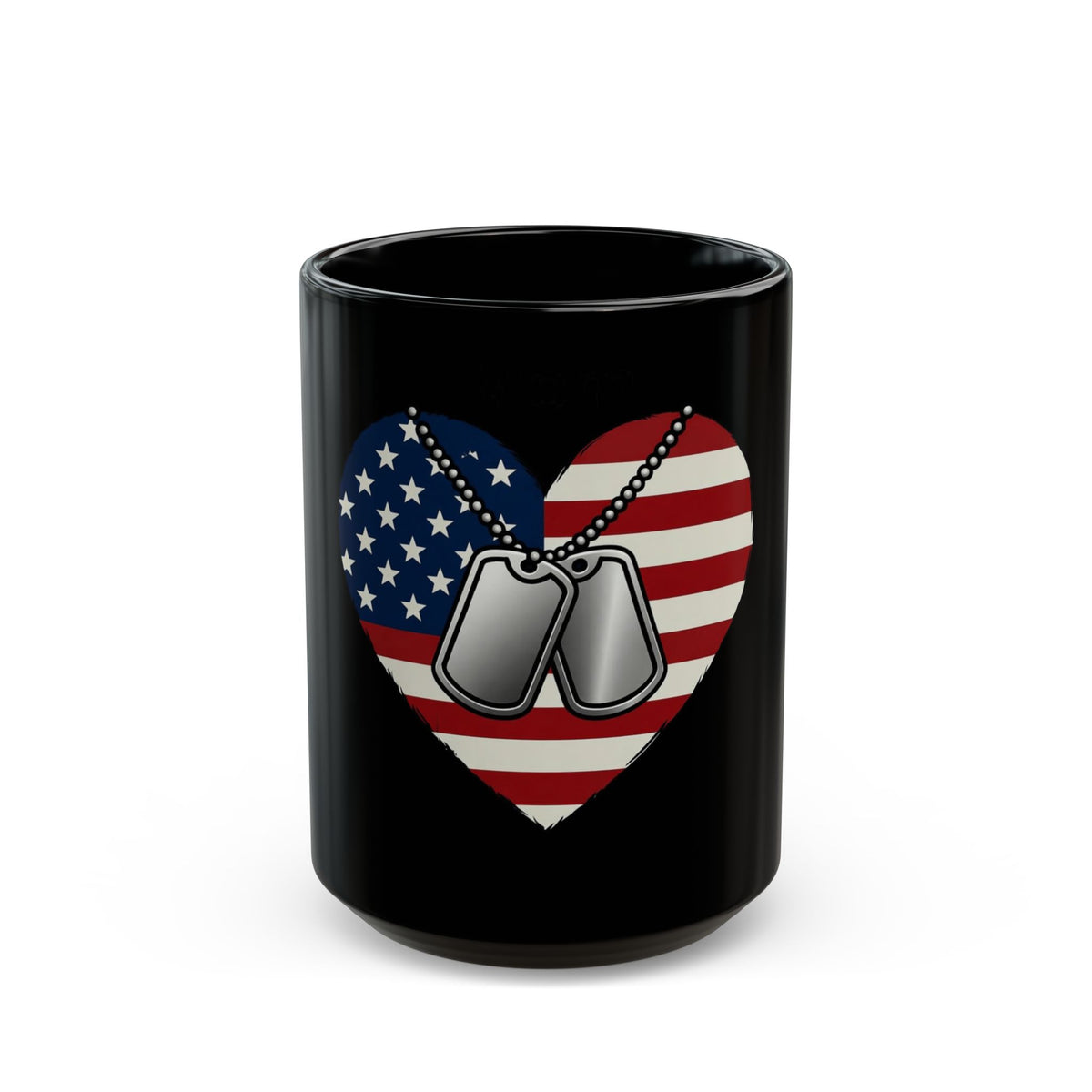 "Proud Military Mom" Black Ceramic Mug