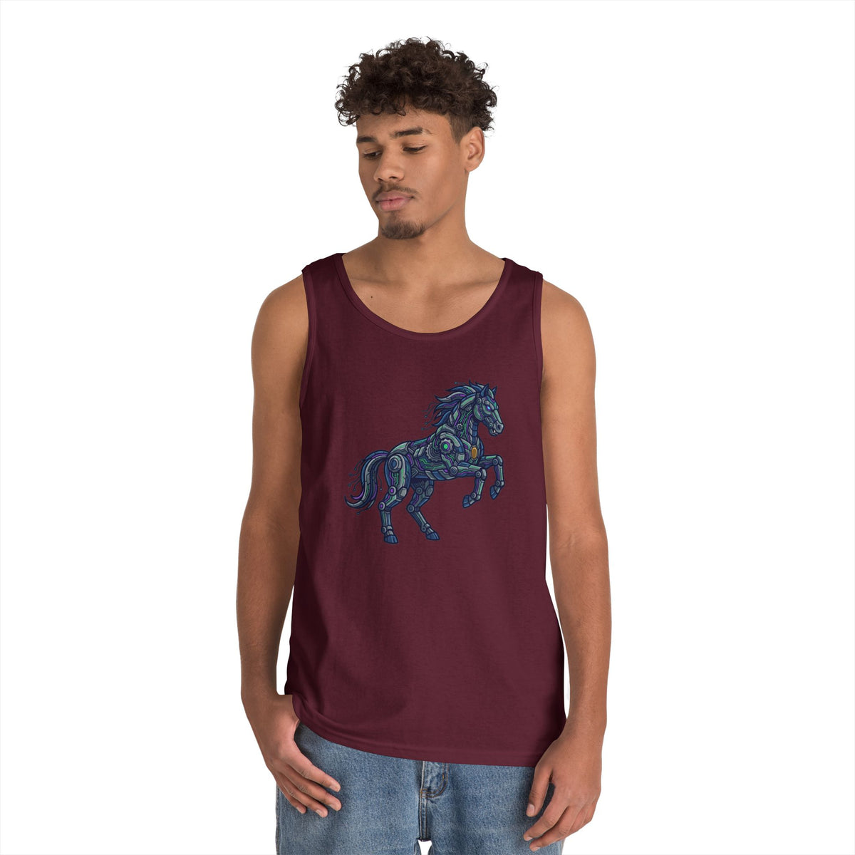 Color: Maroon | Cyber Mustang Tank Top