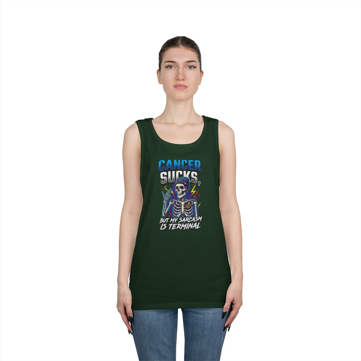 Color: Forest Green | Cancer Sucks But My Sarcasm Is Terminal Tank Top