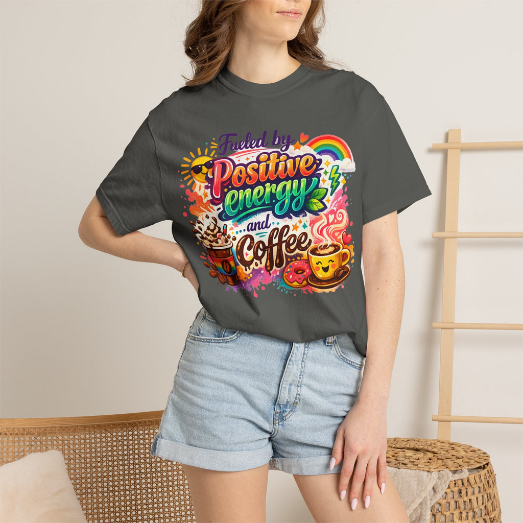 "The Caffeine-Induced Optimist" Unisex Garment-Dyed T-shirt