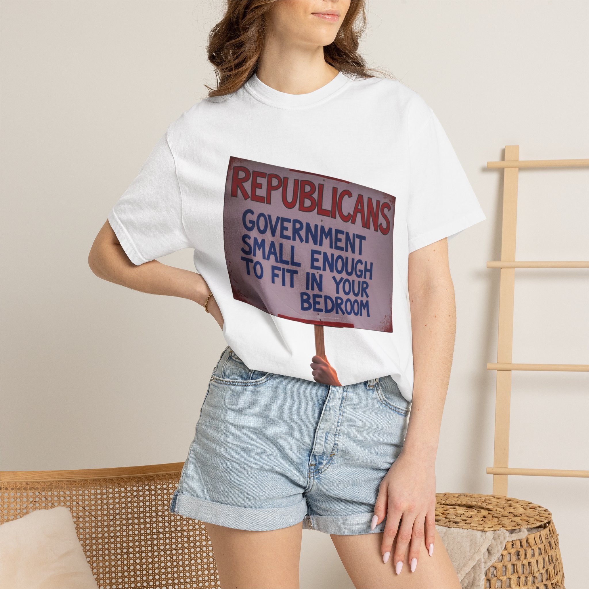 "Small Government (In All the Wrong Places)" Unisex Garment-Dyed T-shirt